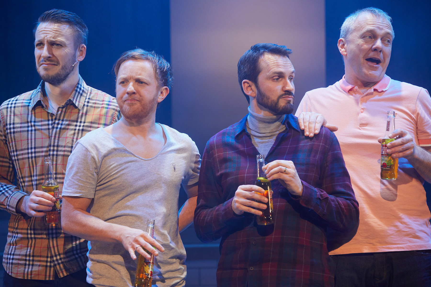 Tywyth by Daf James - co production between Theatr Genedlaethol Cymru and Sherman Theatre

Director: Arwel Gruffydd

Cast:

Simon Watts – Aneurin

Danny Grehan – Dada

Michael Humphreys – Gareth

Arwel Davies – Rhys

Martin Thomas – Dan

Aled ap Steffan – Gavin 

Photo by Mark Douet