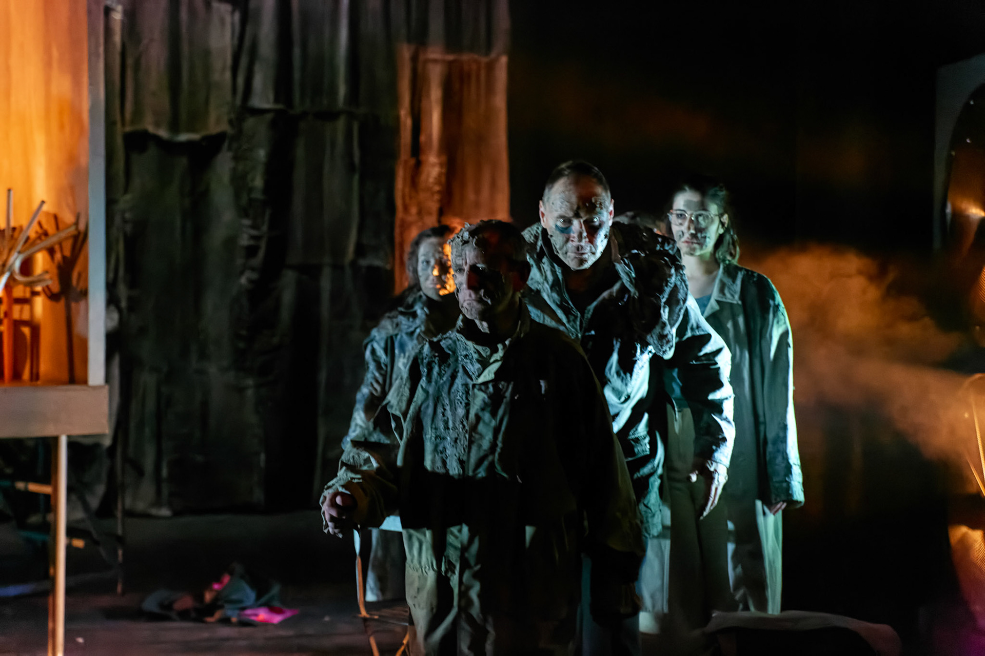 Rhinoseros by Theatr Genedlaethol Cymru.CastRhodri MeilirBethan Ellis OwenDafydd EmyrIoan GwynPriya HallEddie LaddGlyn PritchardVictoria PughCreative teamAuthor Eugène IonescoWelsh Adaptation Manon Steffan RosDirector Steffan DonnellySet and Costume Designer Cai Dyfan Lighting Designer Ceri James Sound Designer and Composer Dyfan Jones Voice Director Nia LynnMovement Director Catherine Alexander