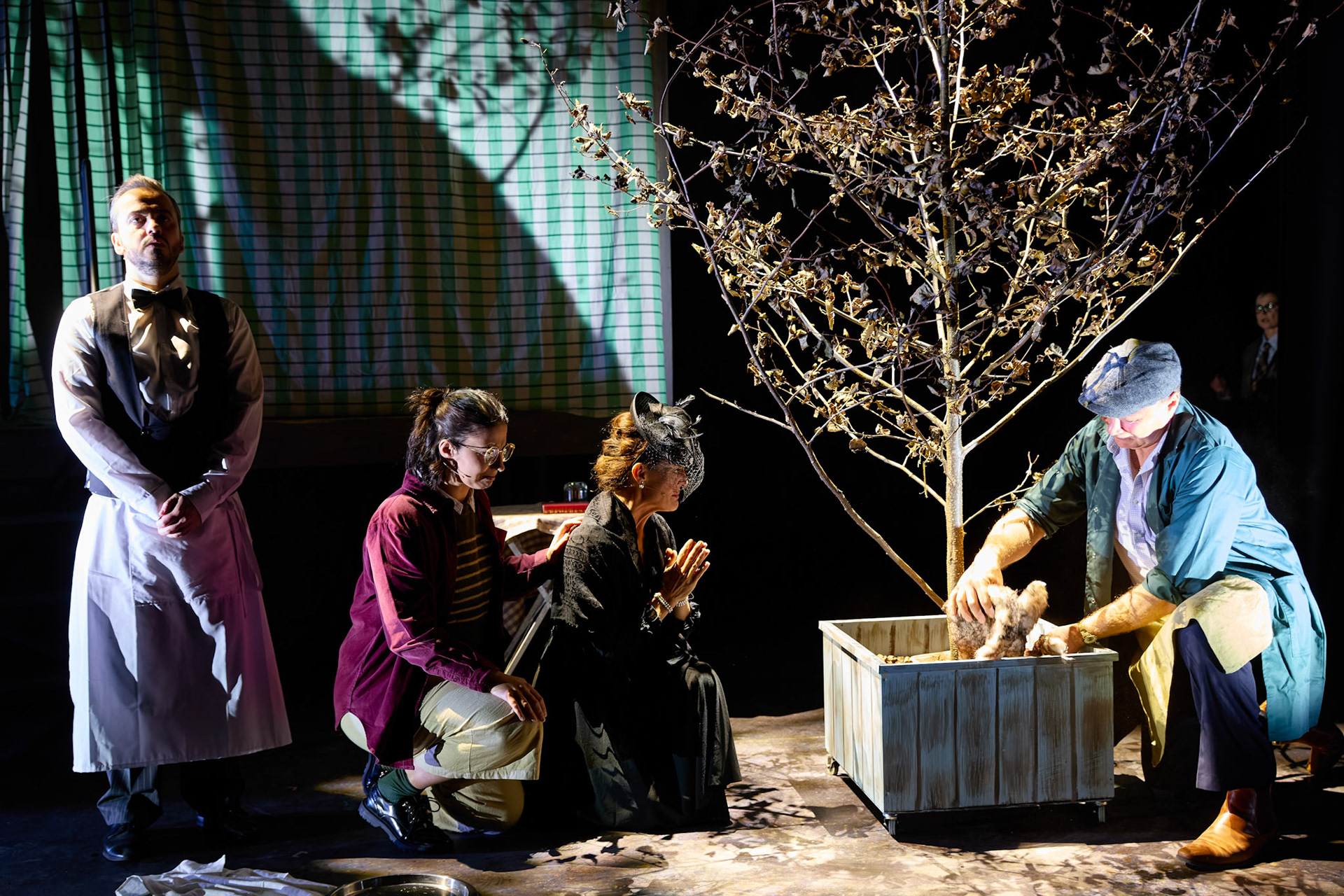 Rhinoseros by Theatr Genedlaethol Cymru.CastRhodri MeilirBethan Ellis OwenDafydd EmyrIoan GwynPriya HallEddie LaddGlyn PritchardVictoria PughCreative teamAuthor Eugène IonescoWelsh Adaptation Manon Steffan RosDirector Steffan DonnellySet and Costume Designer Cai Dyfan Lighting Designer Ceri James Sound Designer and Composer Dyfan Jones Voice Director Nia LynnMovement Director Catherine Alexander