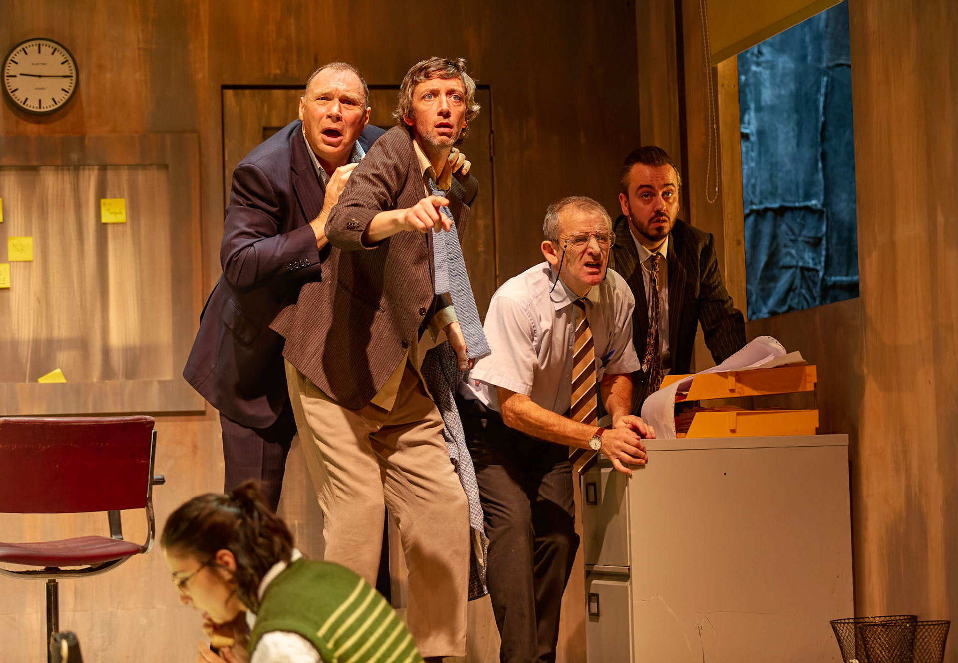 Rhinoseros by Theatr Genedlaethol Cymru.CastRhodri MeilirBethan Ellis OwenDafydd EmyrIoan GwynPriya HallEddie LaddGlyn PritchardVictoria PughCreative teamAuthor Eugène IonescoWelsh Adaptation Manon Steffan RosDirector Steffan DonnellySet and Costume Designer Cai Dyfan Lighting Designer Ceri James Sound Designer and Composer Dyfan Jones Voice Director Nia LynnMovement Director Catherine Alexander