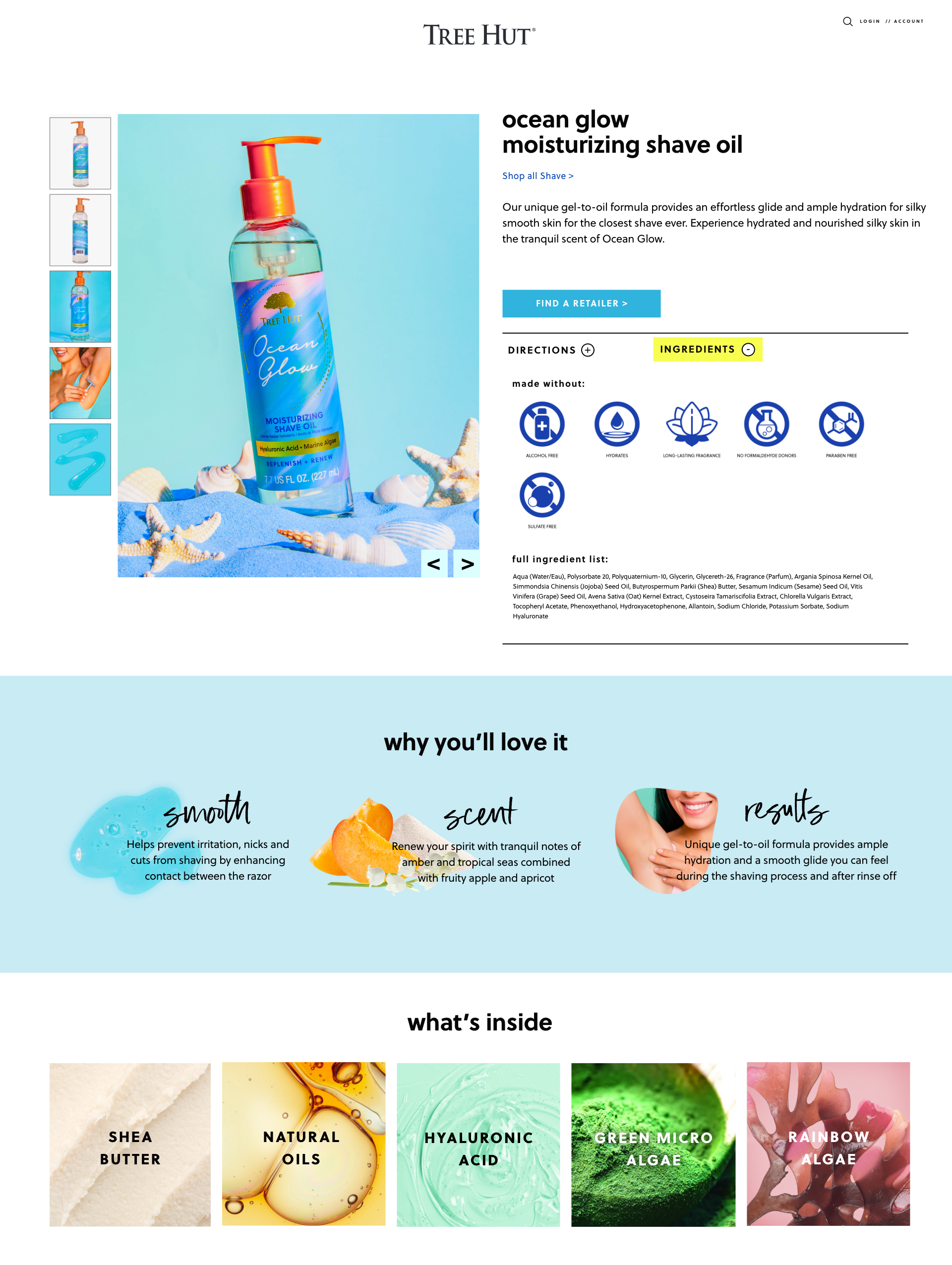 Ocean Glow Shave Oil Product Page