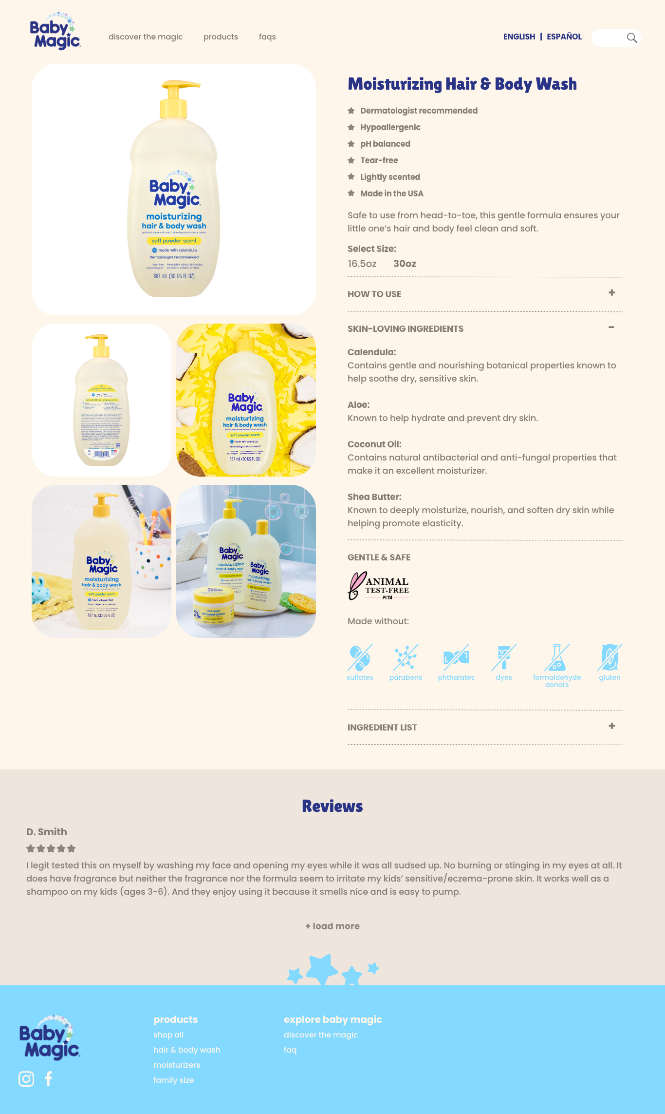 Moisturizing Wash 30oz Product Page