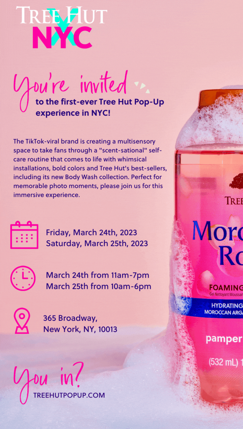 Tree Hut NYC Pop Up Event Invite