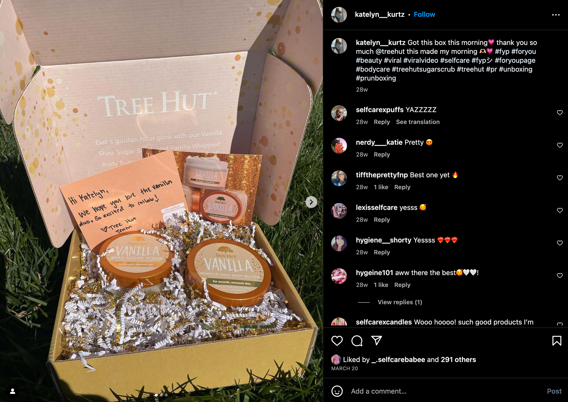 Vanilla Influencer Box Post
