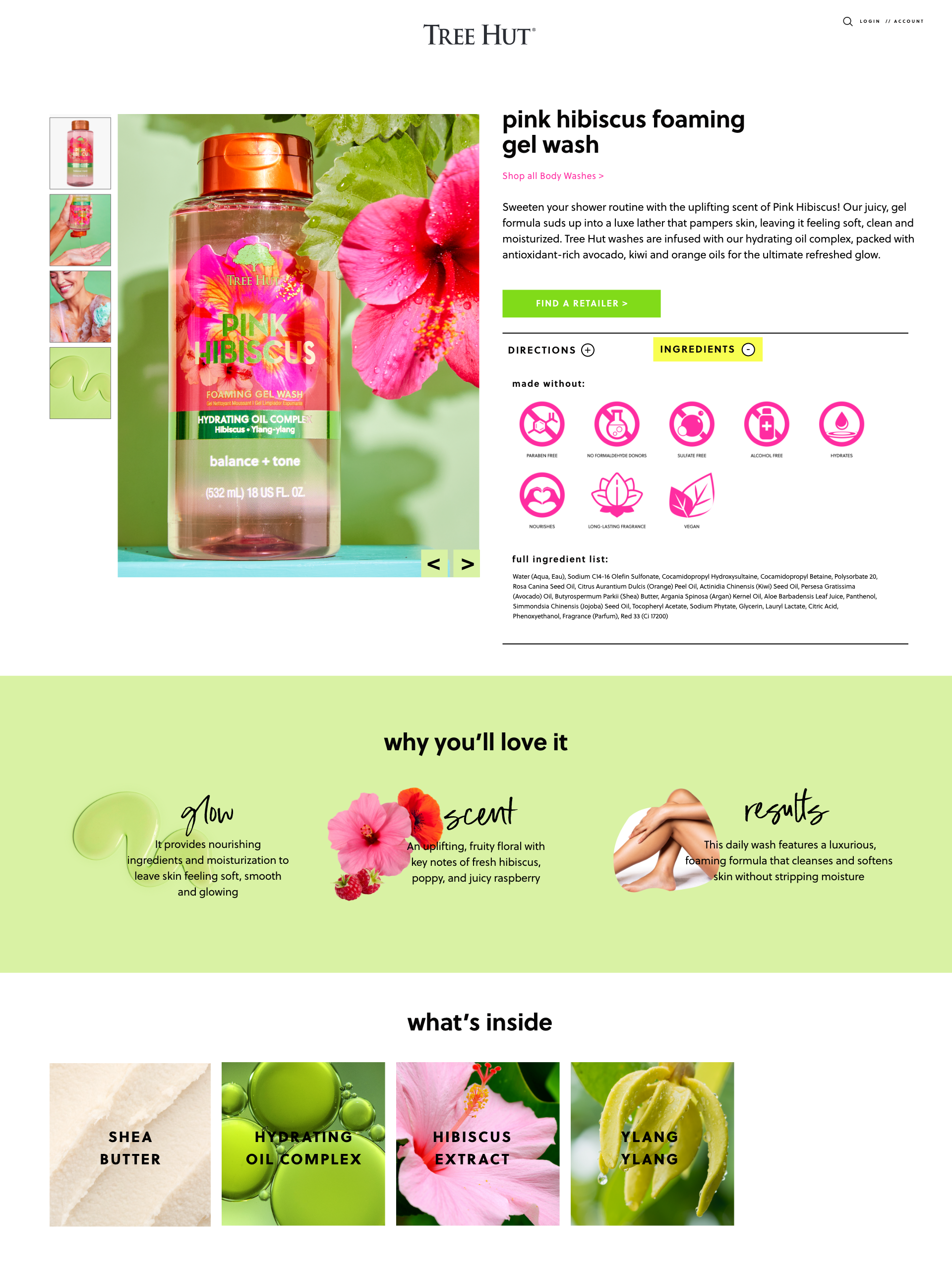 Pink Hibiscus Wash Product Page