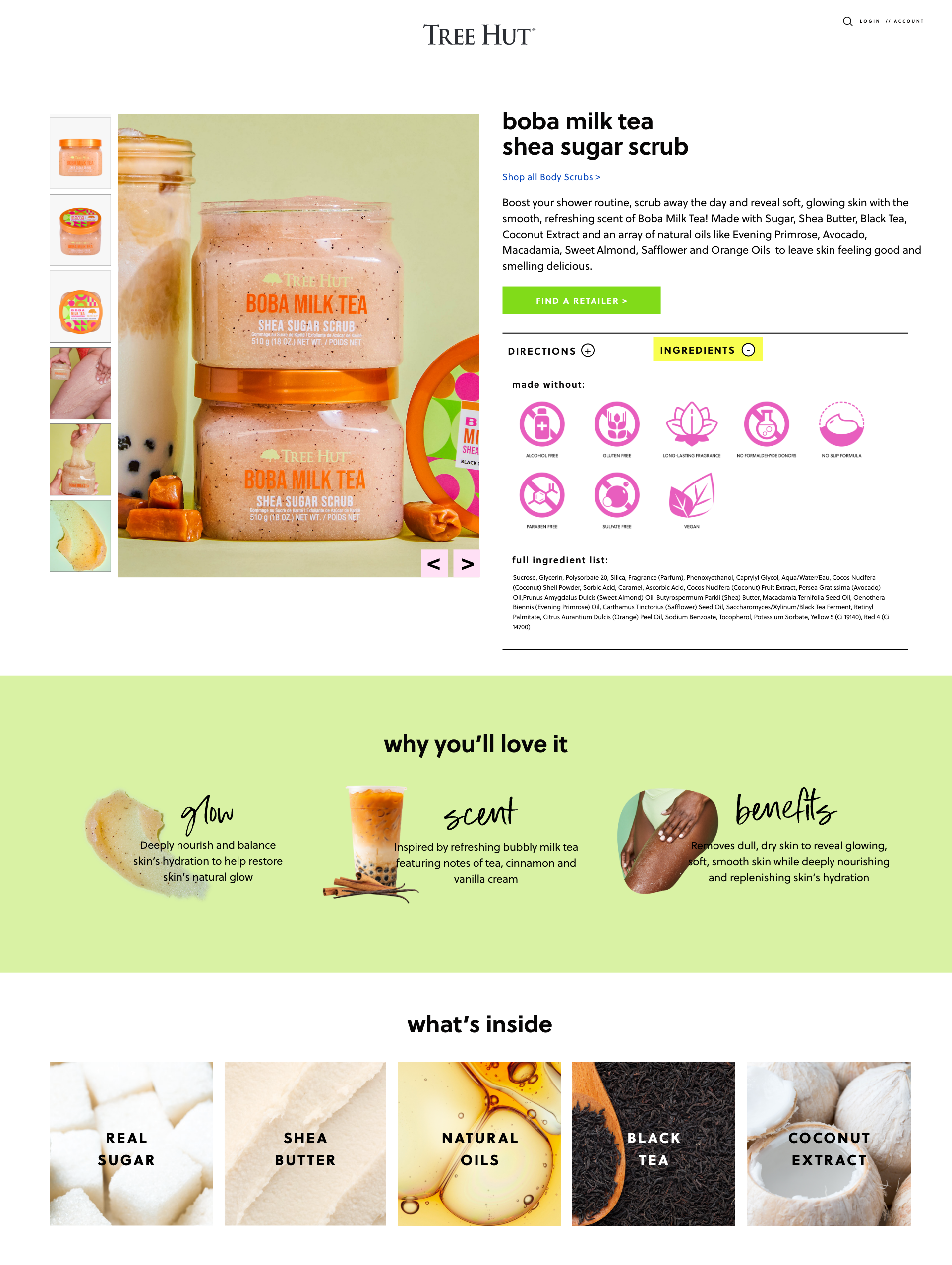 Boba Milk Tea Scrub Product Page