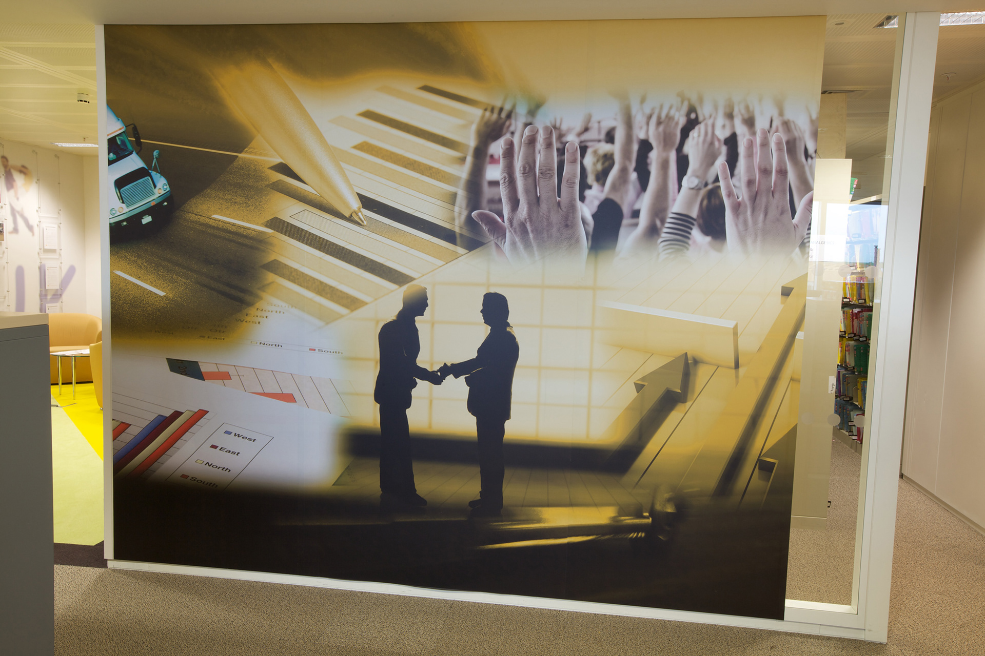 Wall graphic used on partition wall