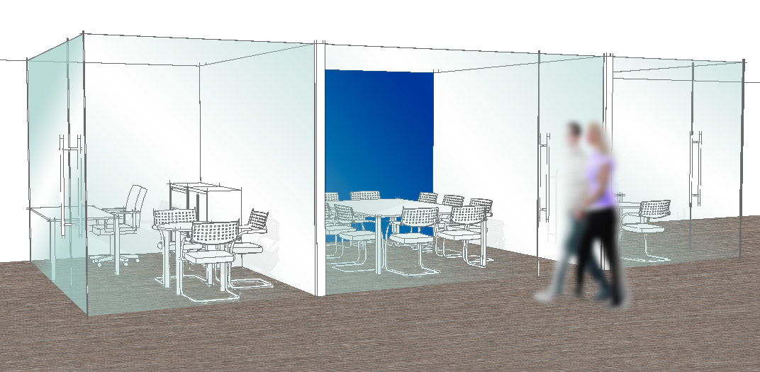 Manager offices combined with meeting room concept refinement