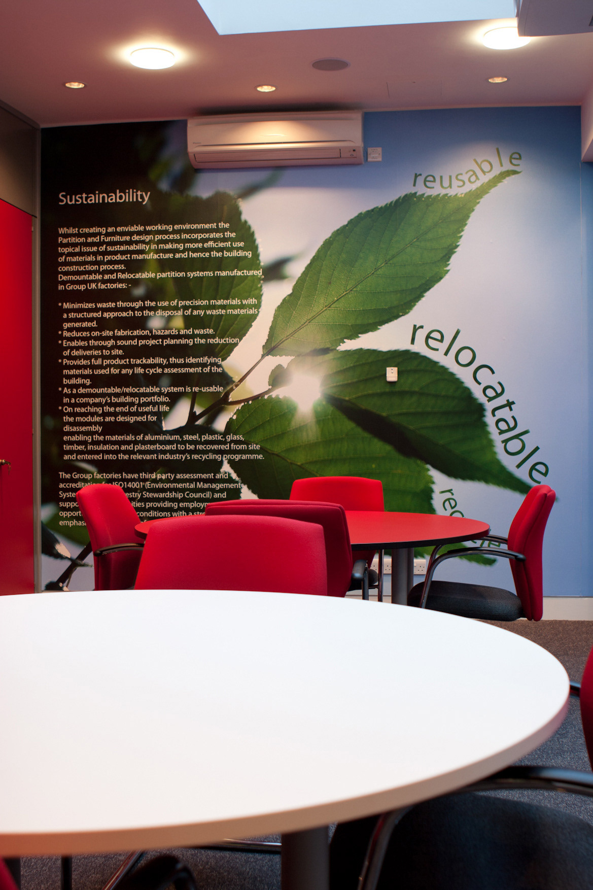 Meeting room with wall graphics
