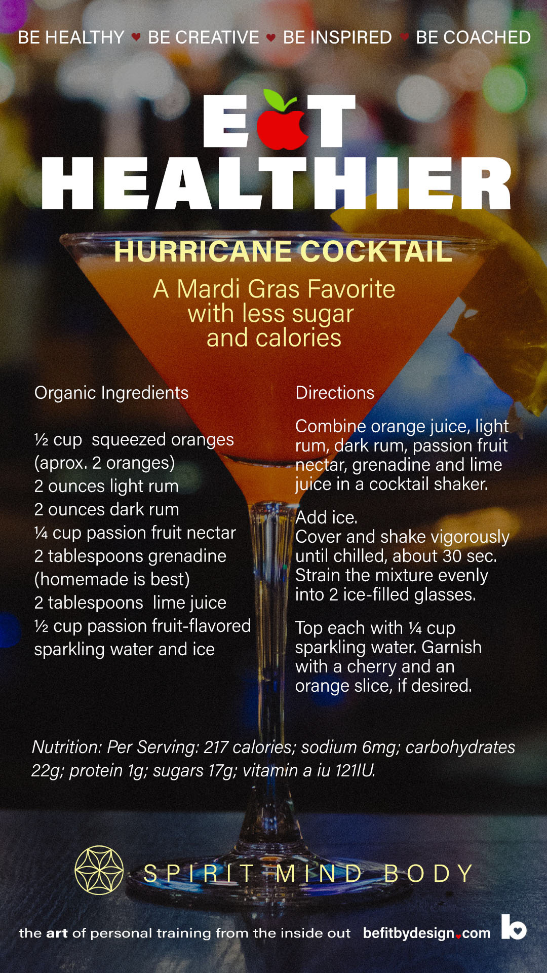 A Lighter Hurricane Cocktail