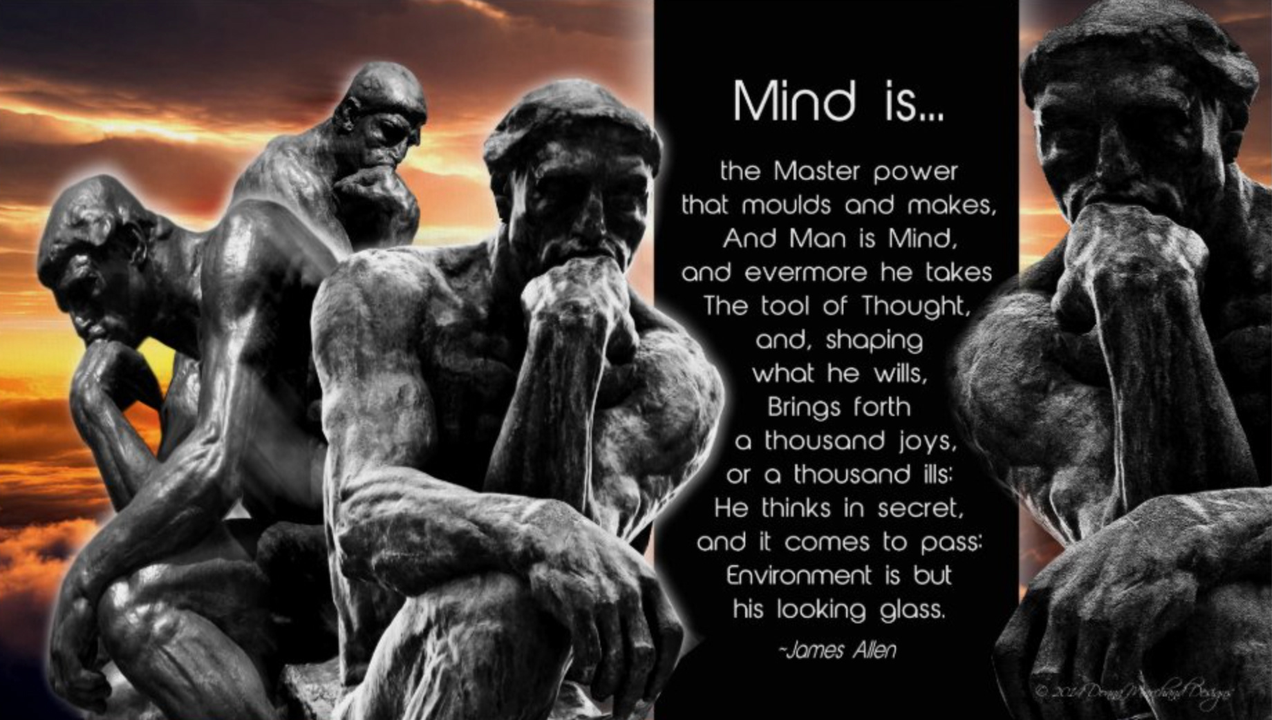 Le Penseur - The Thinker Poster with James Allen Quote