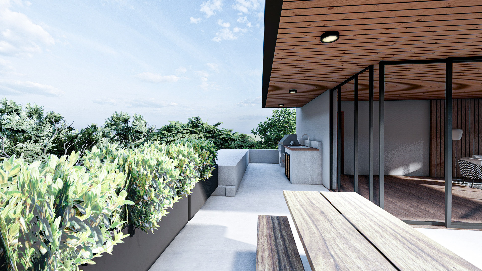 Render Exterior - Terraza