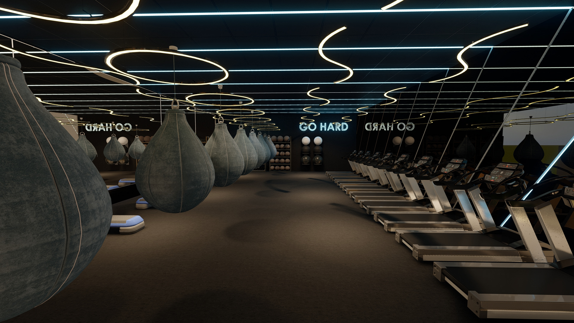 Render Interior - Área de Entrenamiento