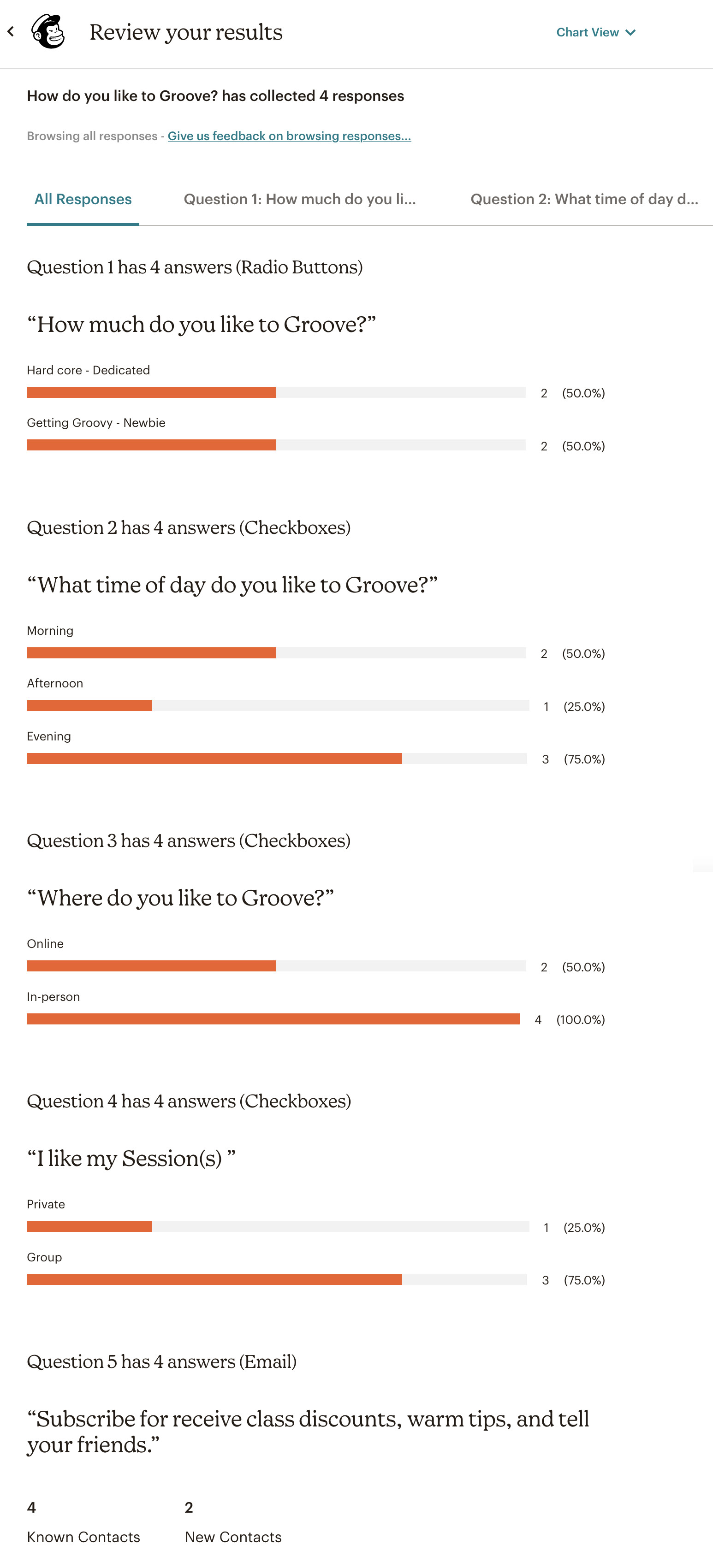 Use surveys to get feedback, improve and better serve customers and send relevant marketing. Sent it to current email subscribers through email campaigns and share online to get feedback and grow your marketing list.