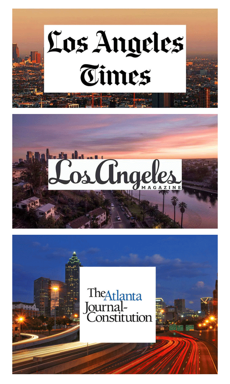 Website designed to show journalism portfolio in Squarespace with articles, images, and videos.