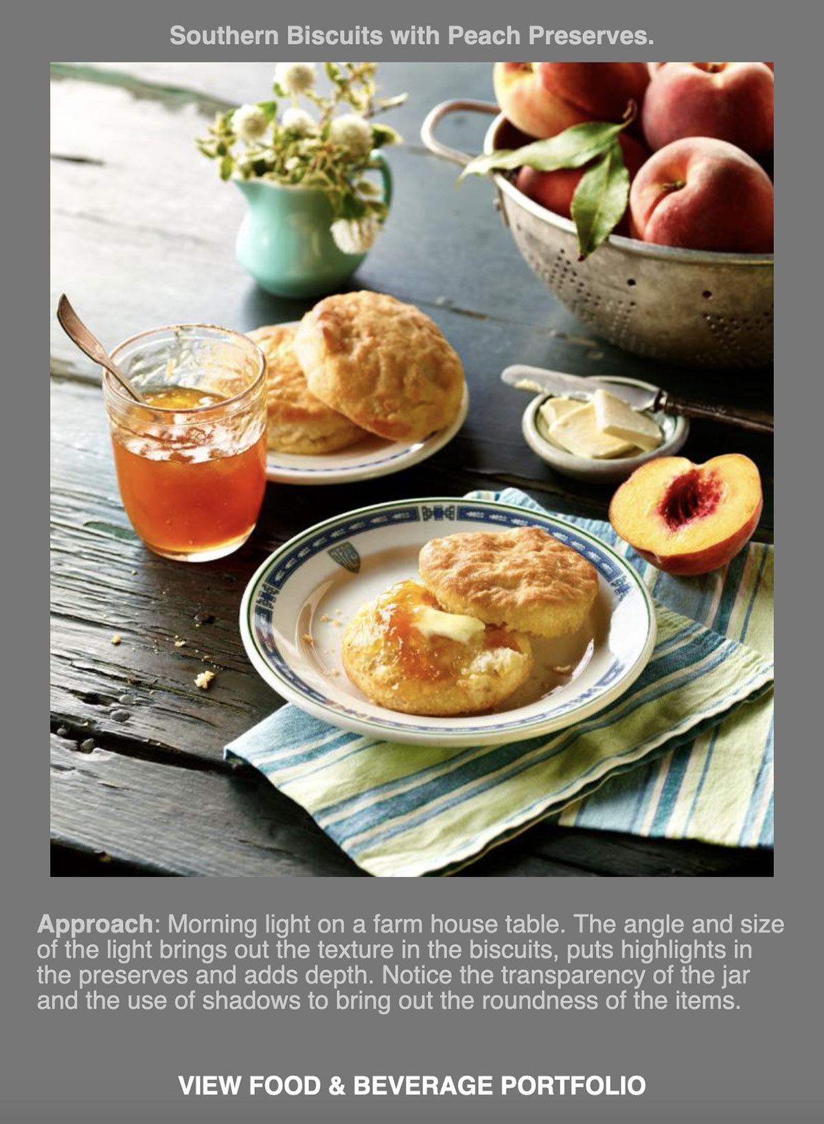 Company-branded email template to send inspiring commercial photography email marketing updates offering background to how the images are created for clients. t