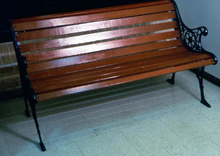 Rain Check 1998. bench, glycerin 28" x 50" x 24"