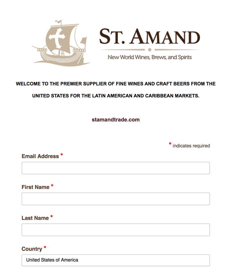 St. Amand New World wines, brews, and spirits