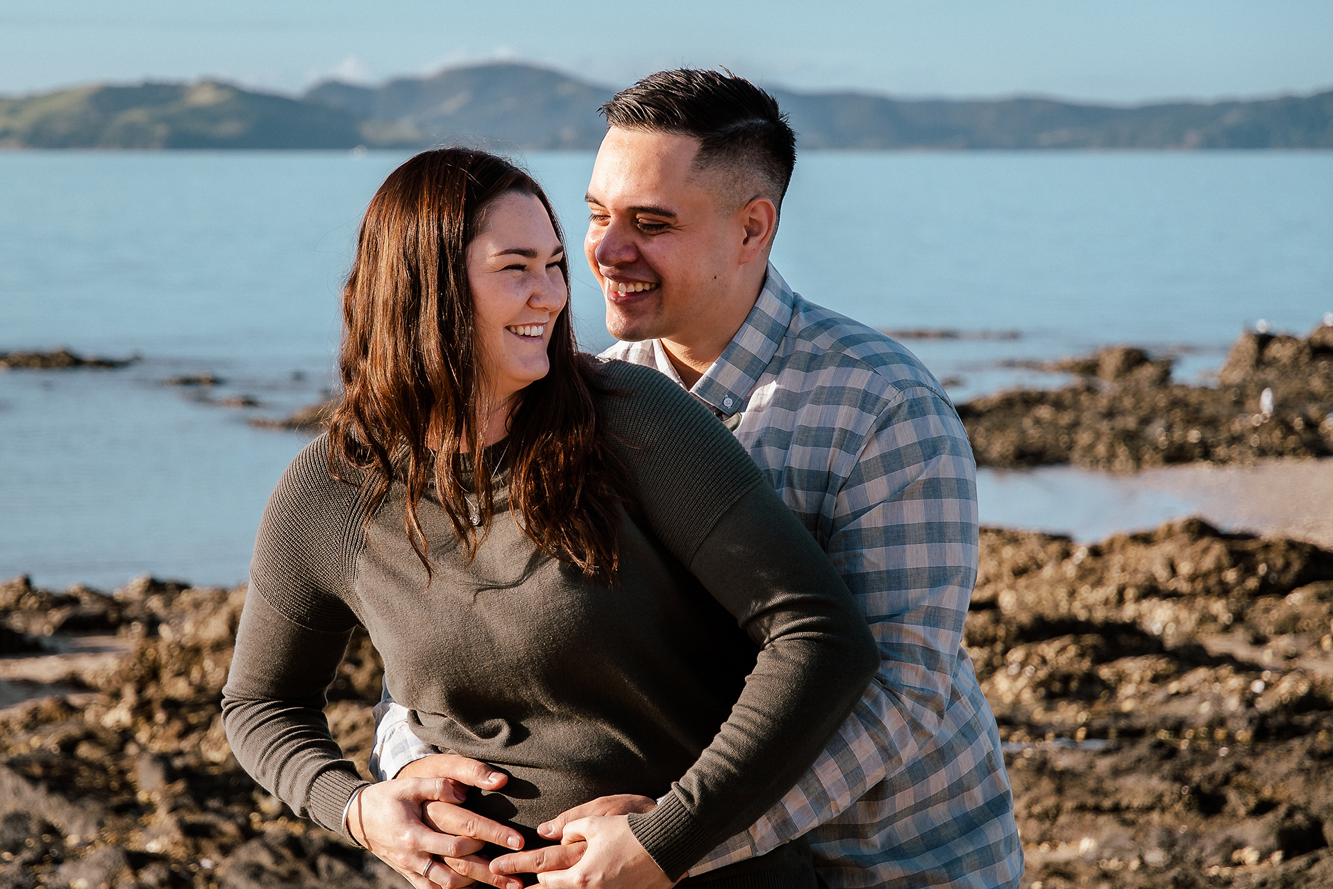 engaged couple shoot at the beach