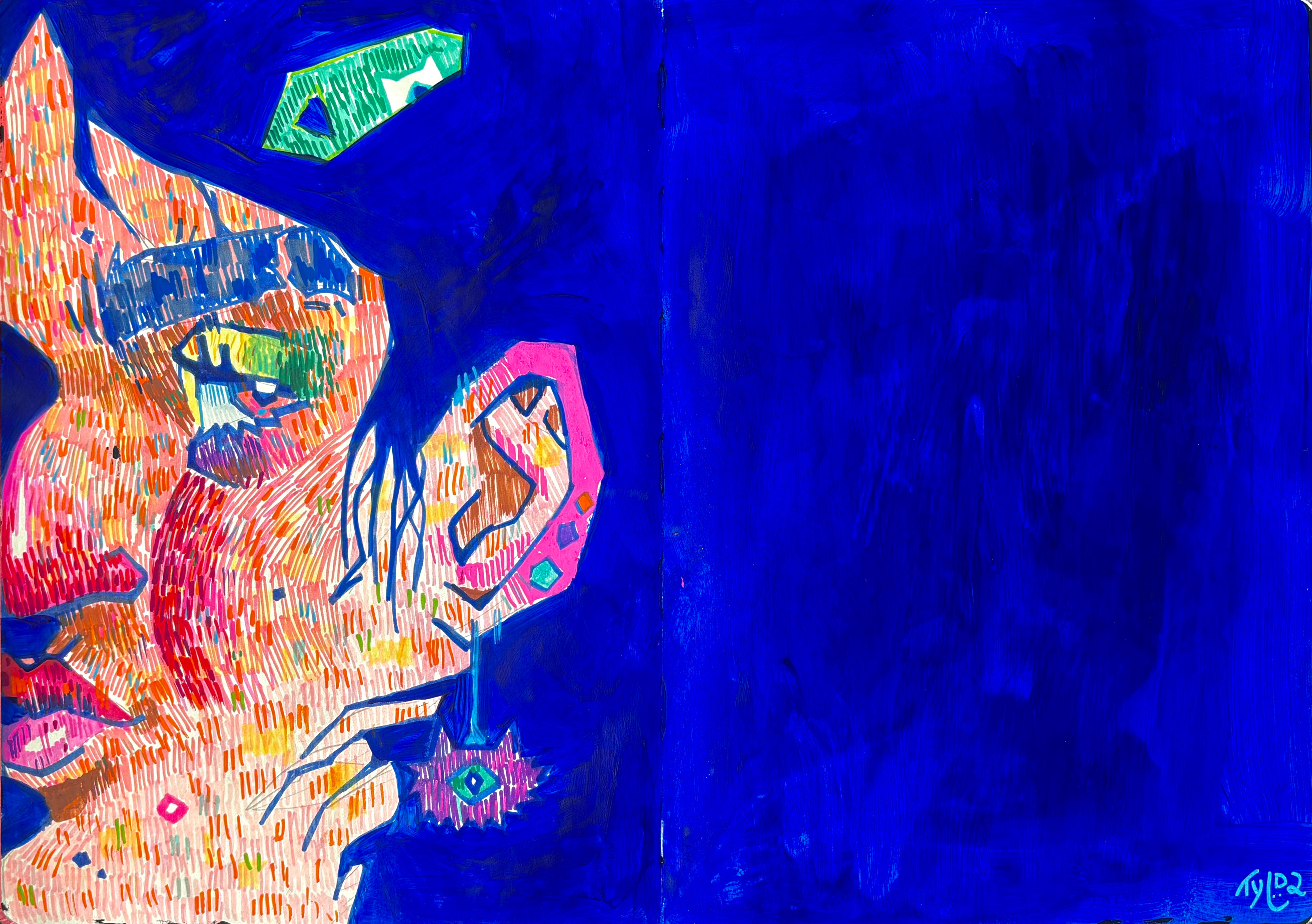 untitled, A4, acrylic paint, alcohol and paint markers 