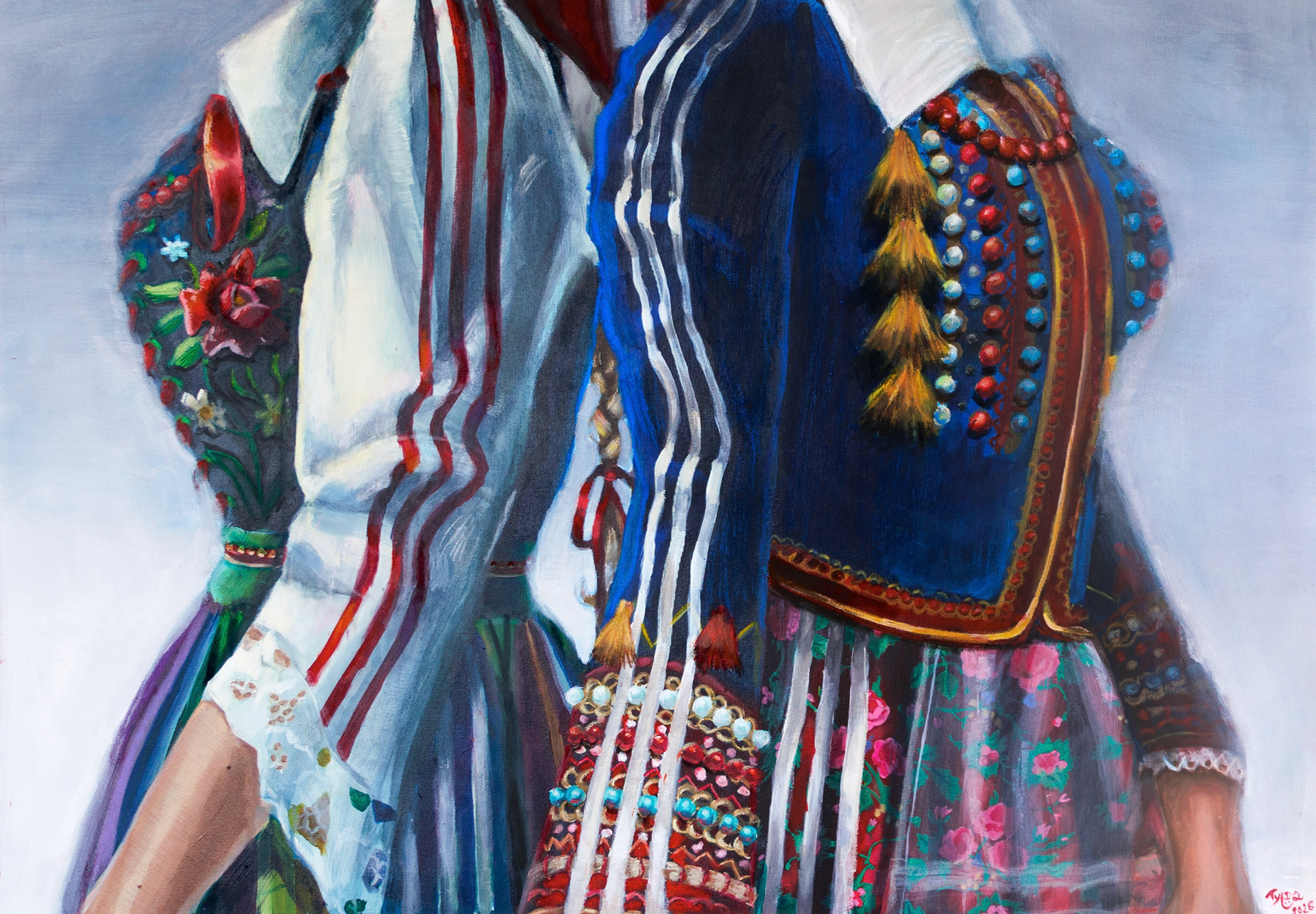 Trzy pasemka, acrylic paint on canvas, 100x70 cm