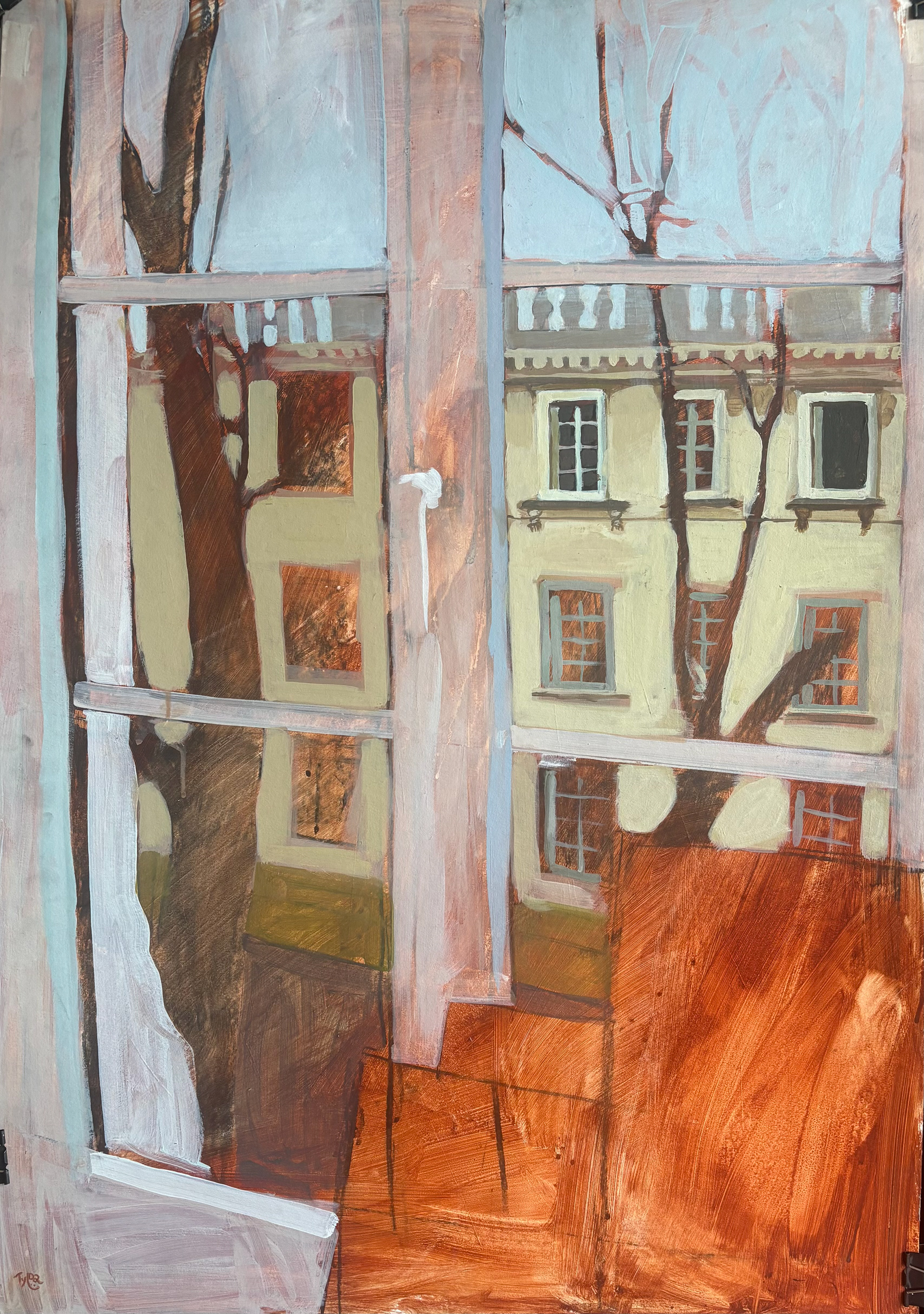 Materials: acrylic paint on cardboard. Measurements: 100x70cm