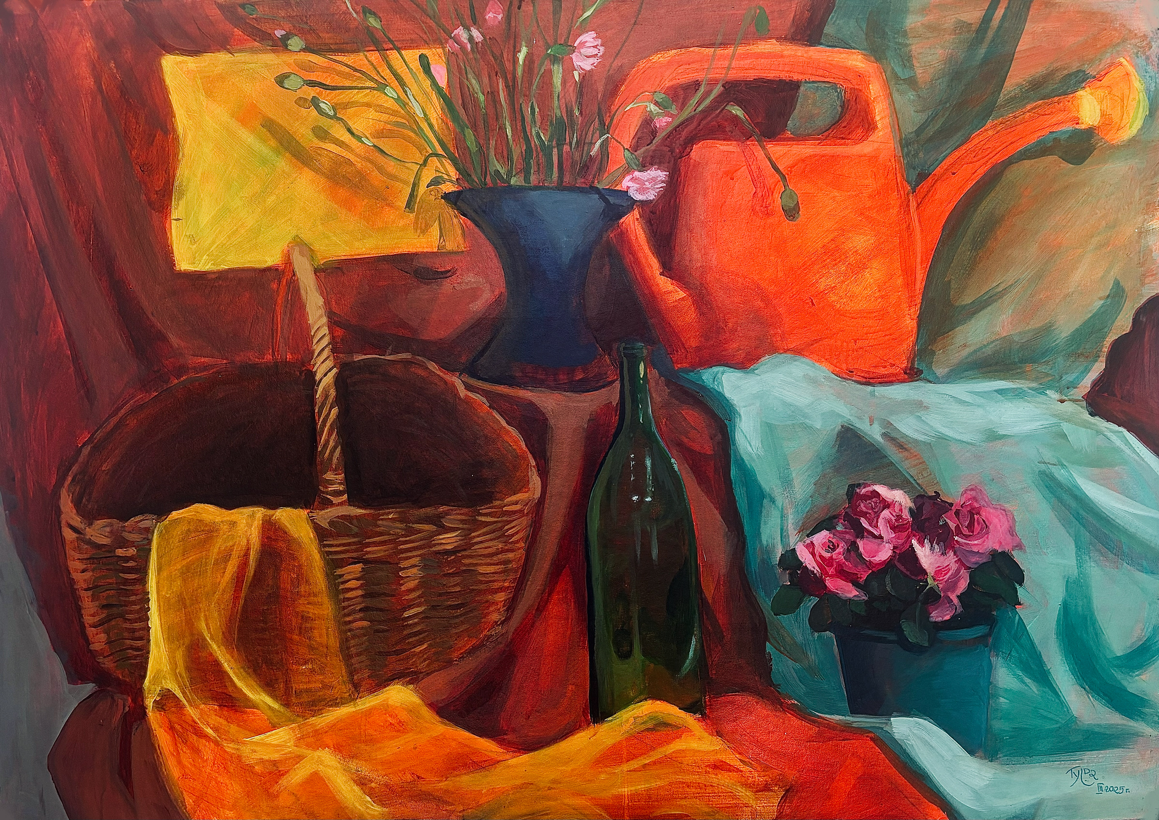 Materials: acrylic paint on cardboard. Measurements: 100x70cm