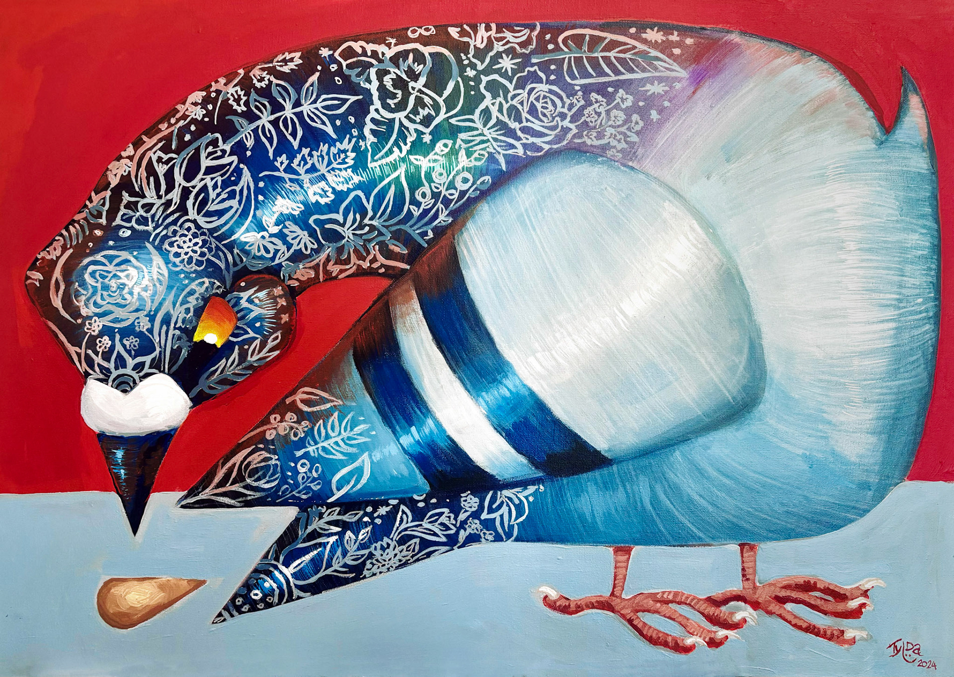 Pigeon, 50 x 70 cm, acrylic paint, 2024