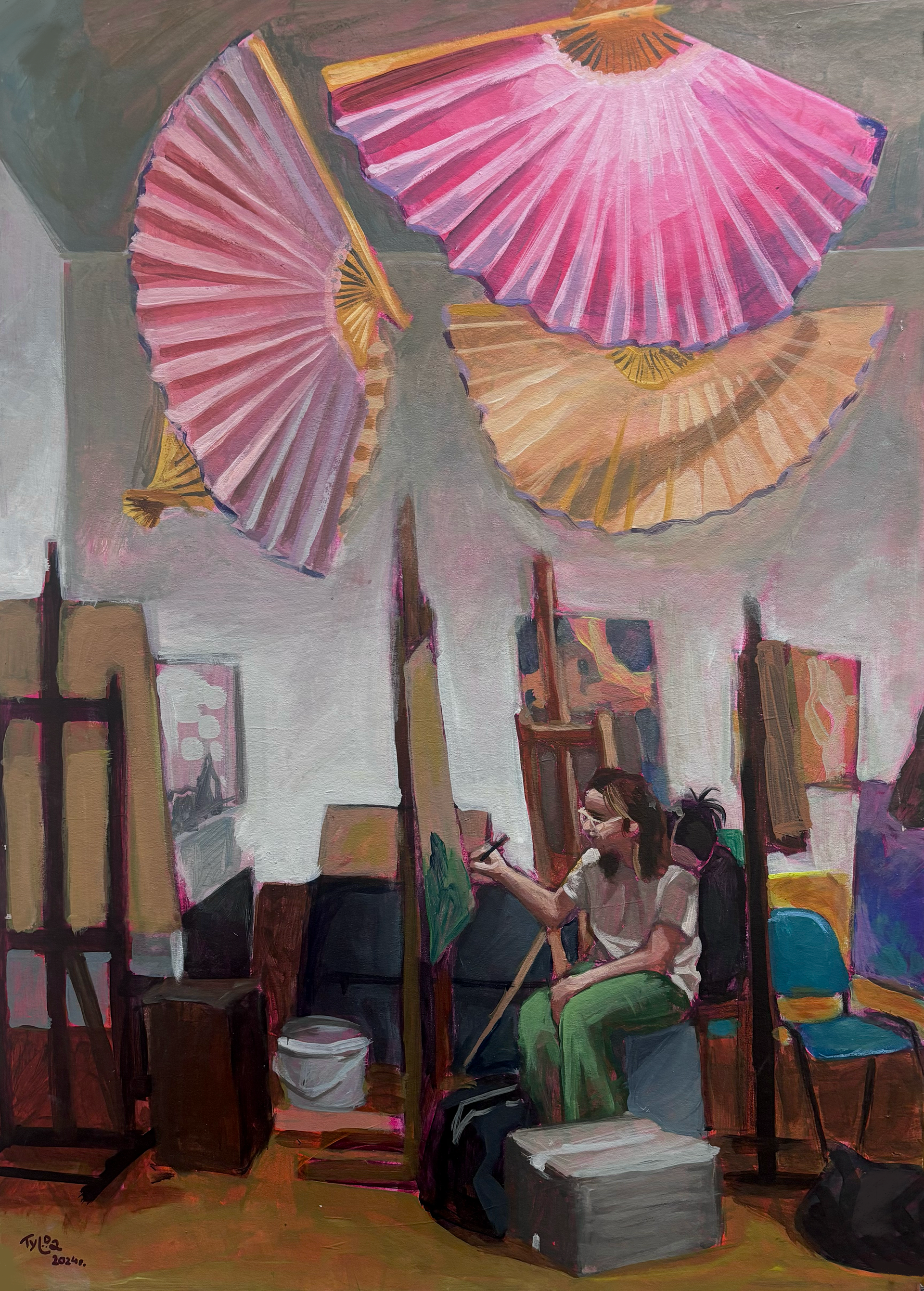 Materials: acrylic paint on cardboard. Measurements: 50x70cm