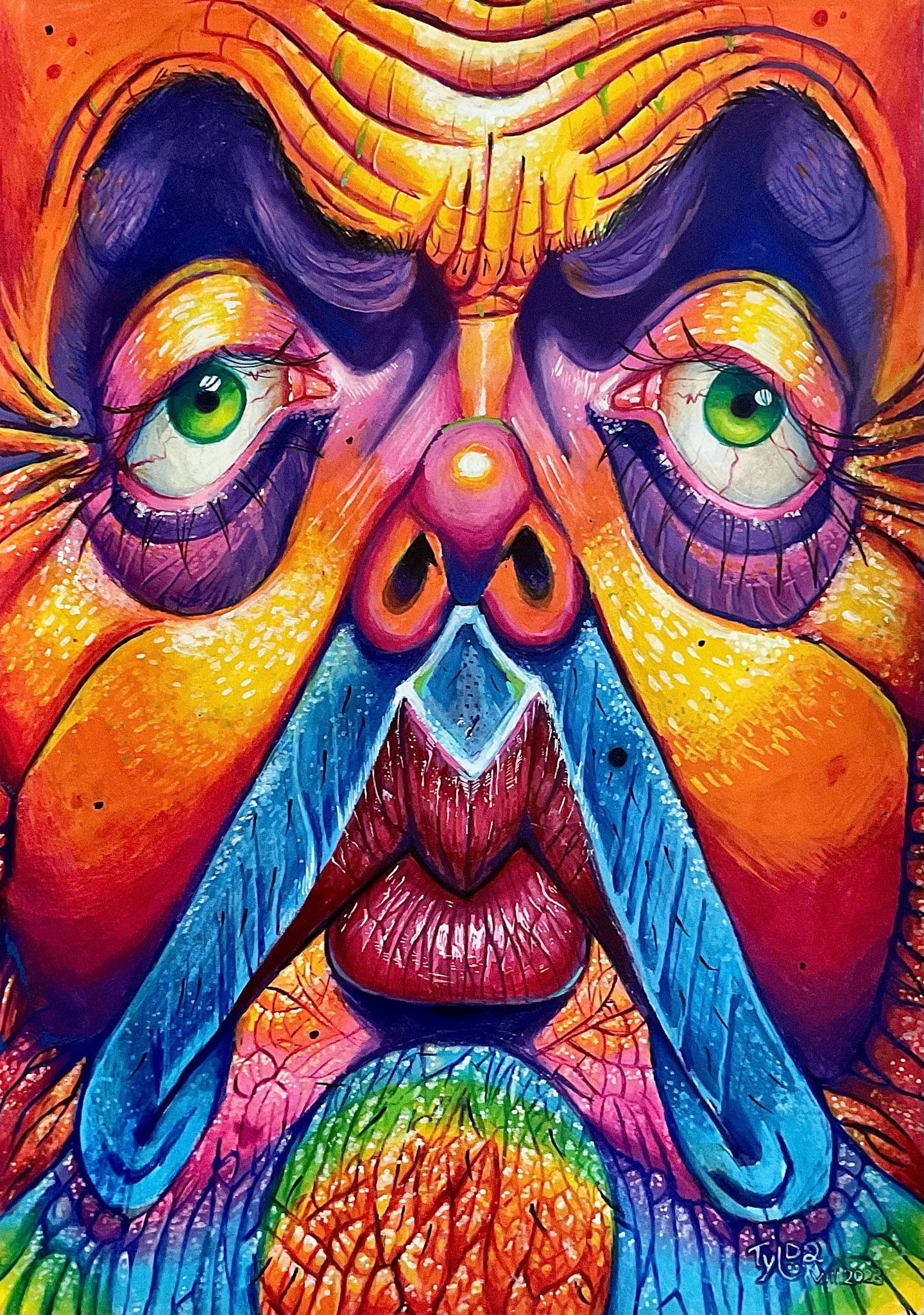 untitled, A3, colored pencils and markers, 2023