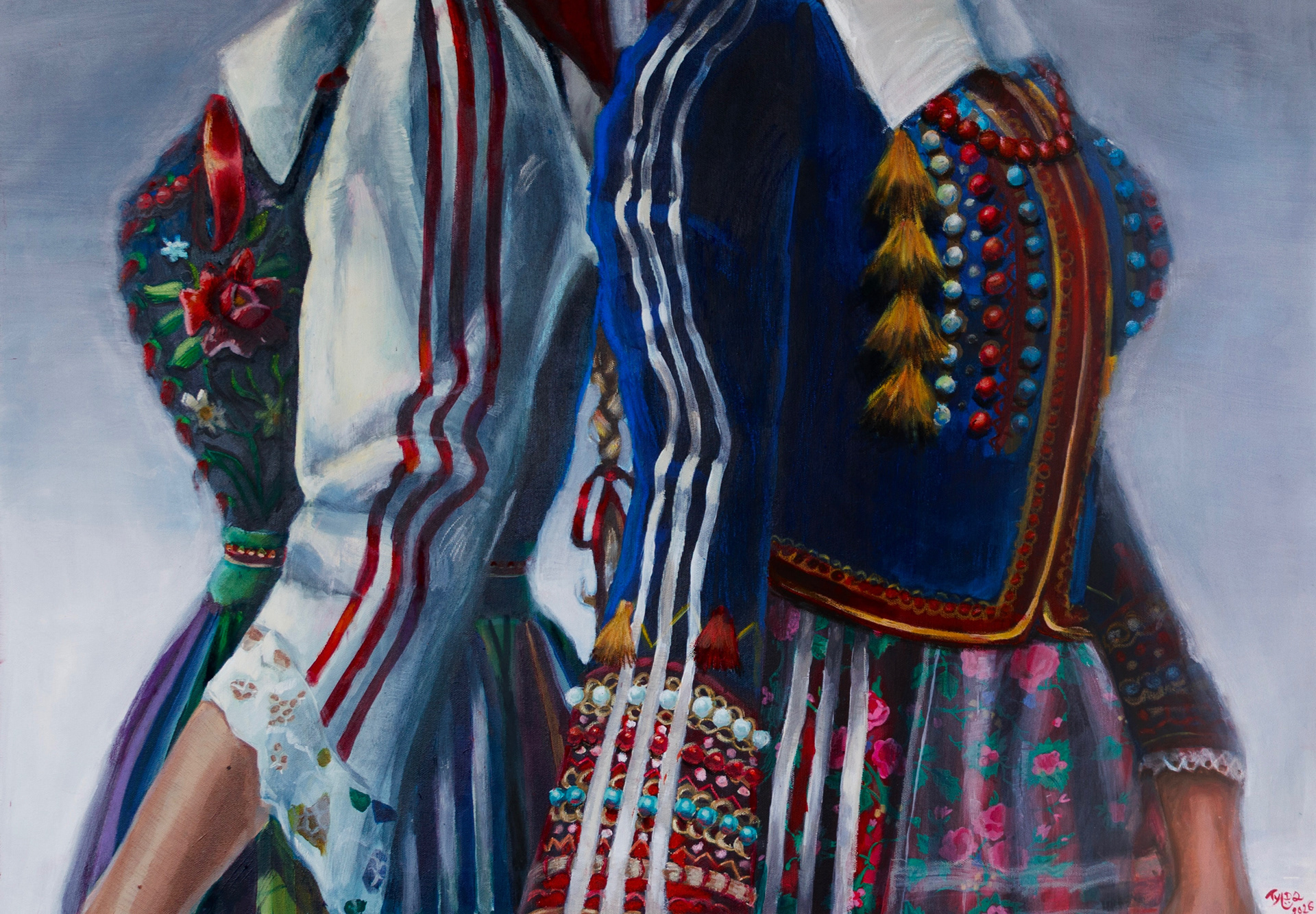 Trzy pasemka, 100x70cm, acrylic paint on canvas, 2026