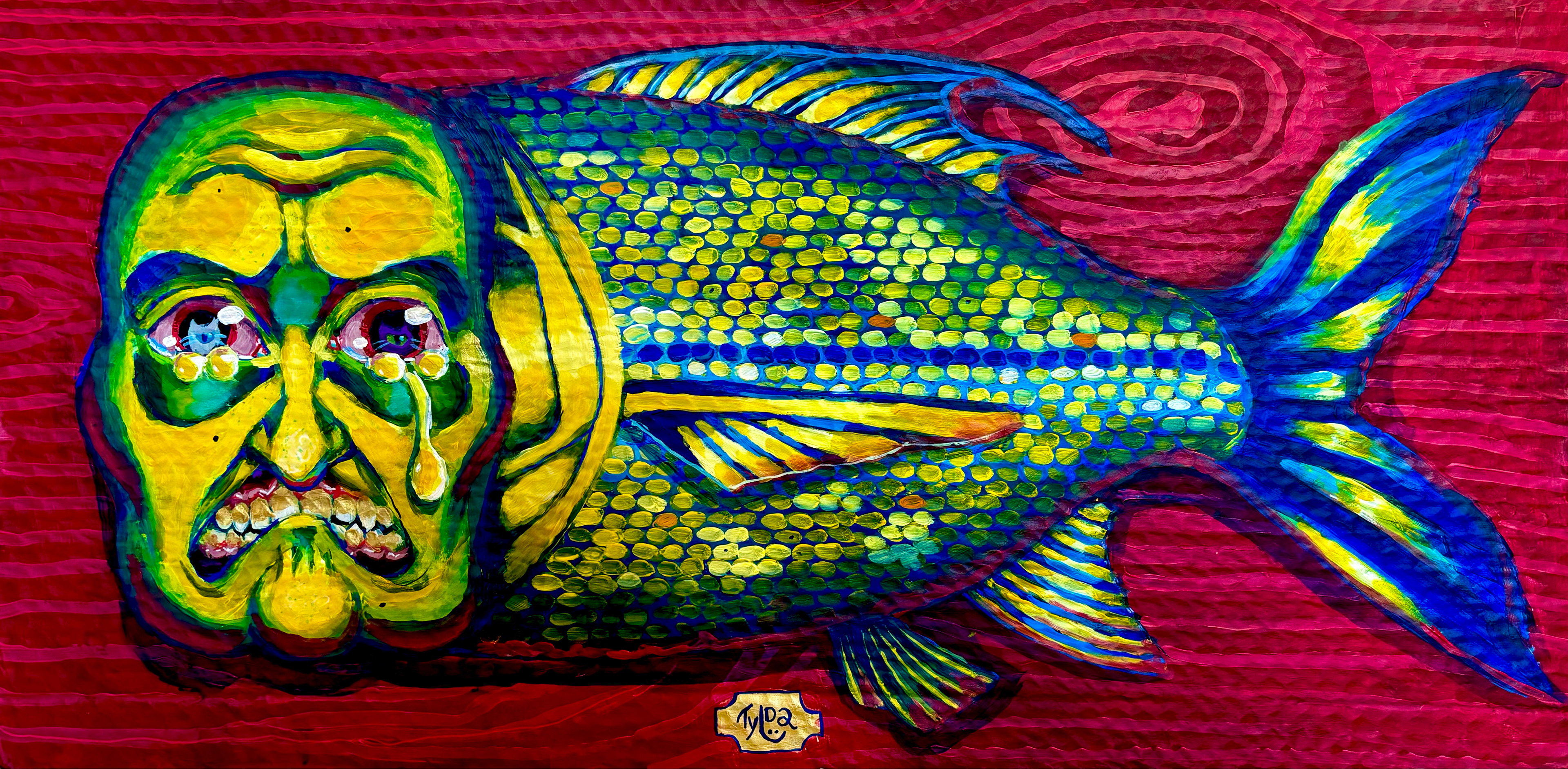 untitled, acrylic paint on cardboard, 100x40 cm