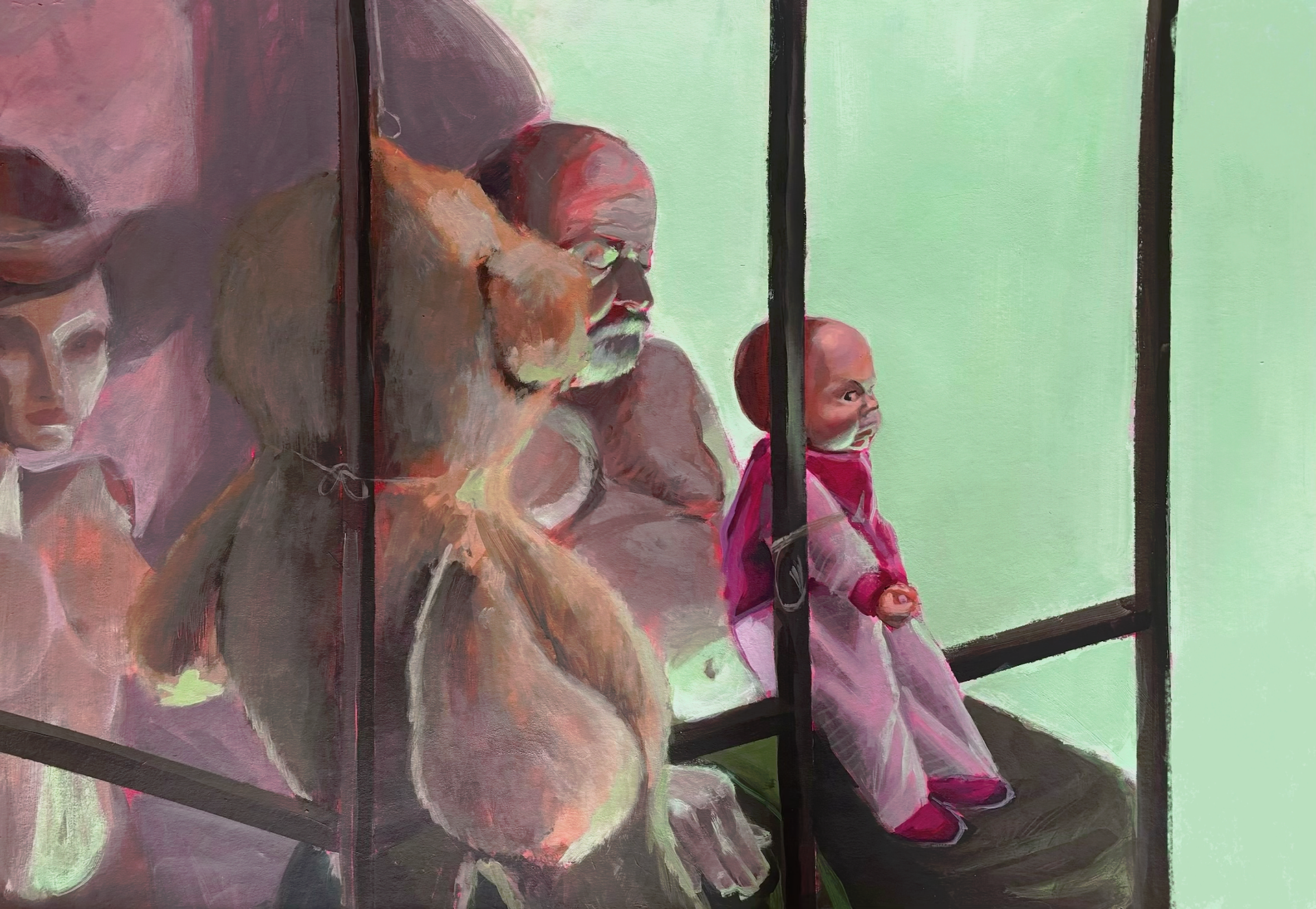 Materials: acrylic paint on cardboard. Measurements: 100x70cm
