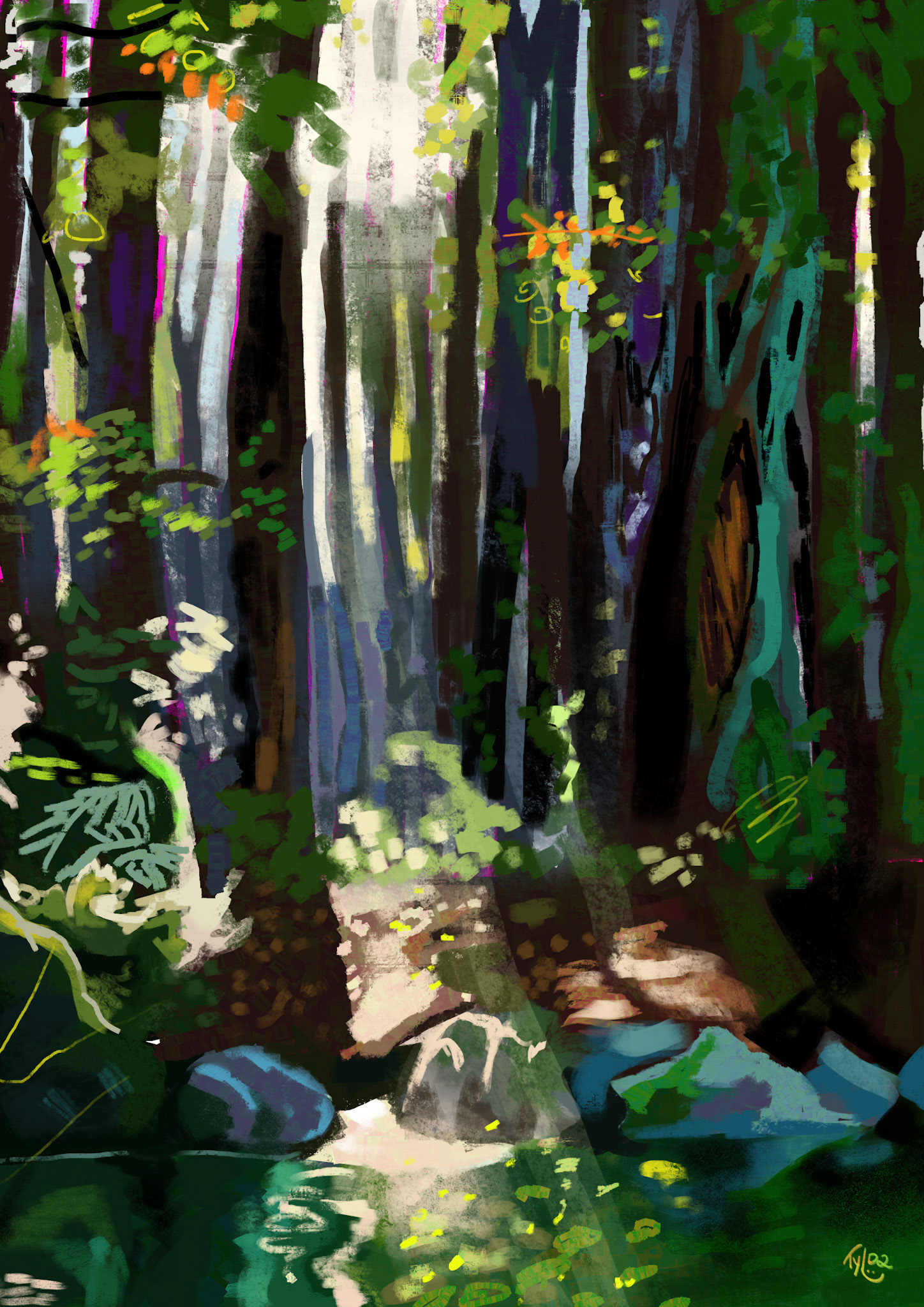 Forest study, A4, digital, 2024