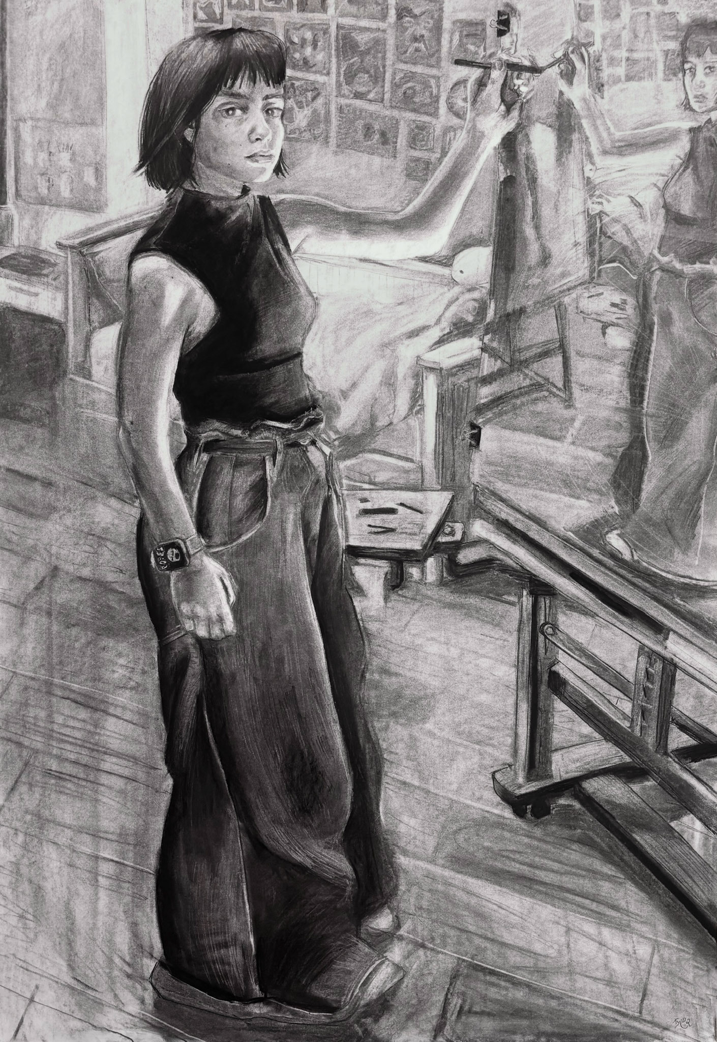 100 x 70 cm, charcoal, 2025
