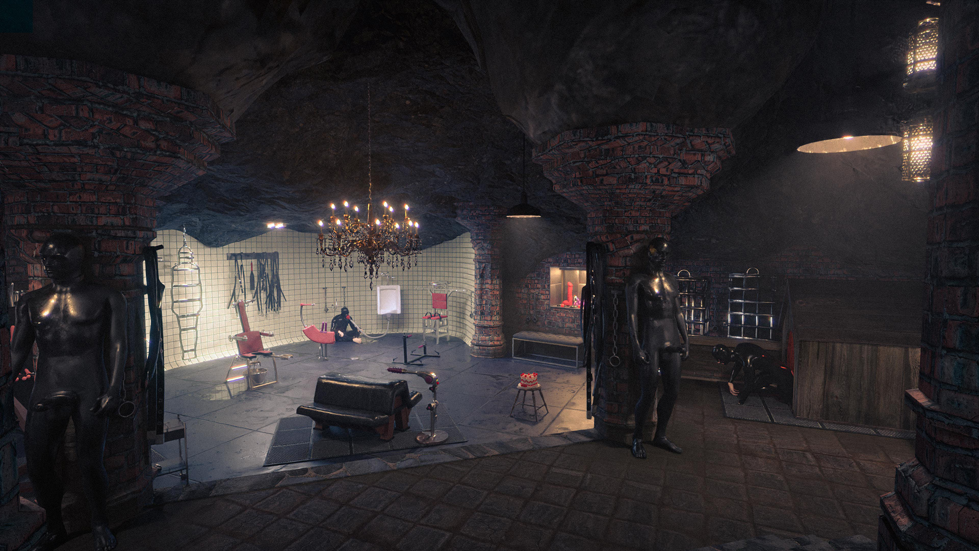 Concept for studio set design.  SuperHero Cave lair.