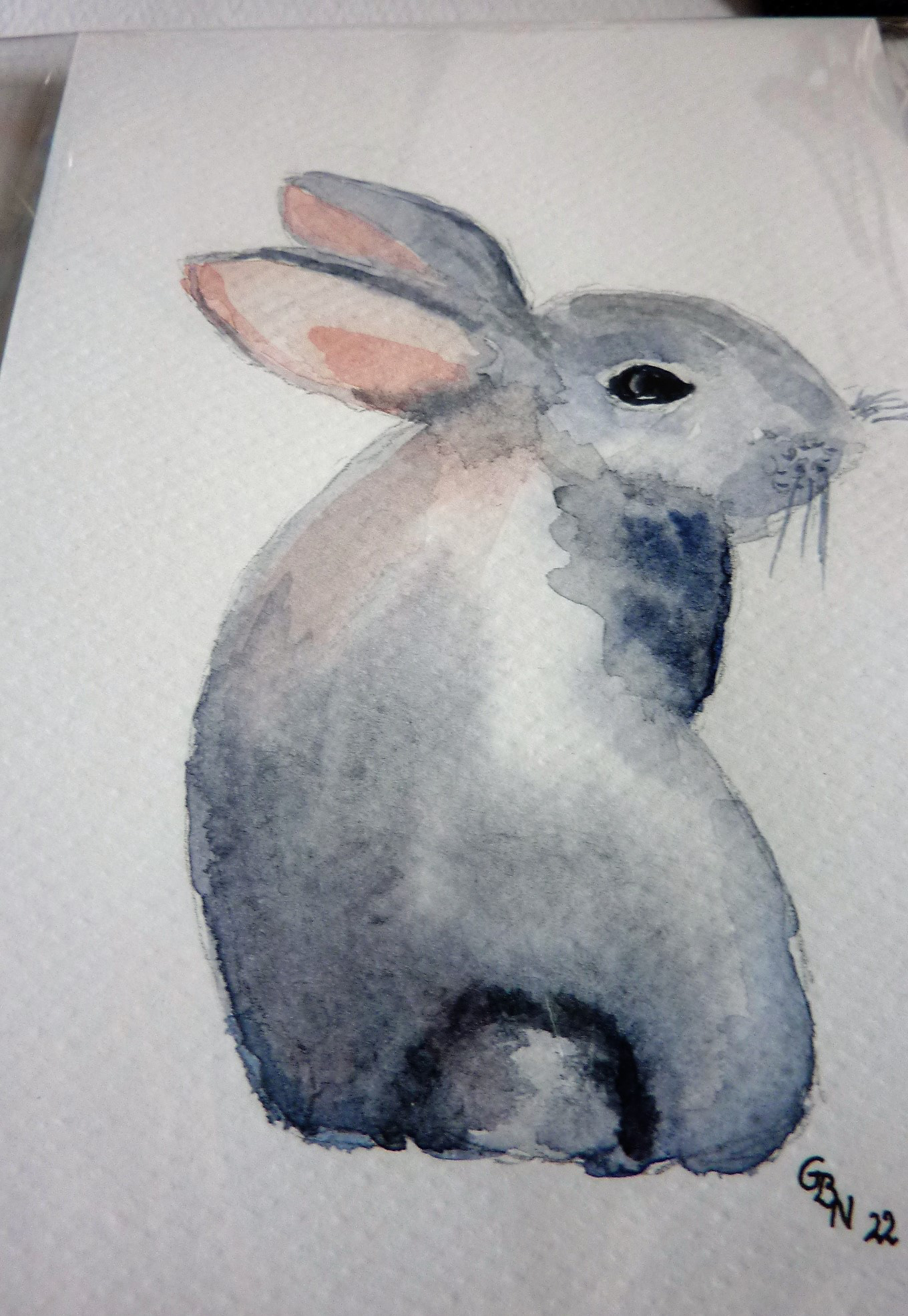 Hase Aquarellpostkarte 5€