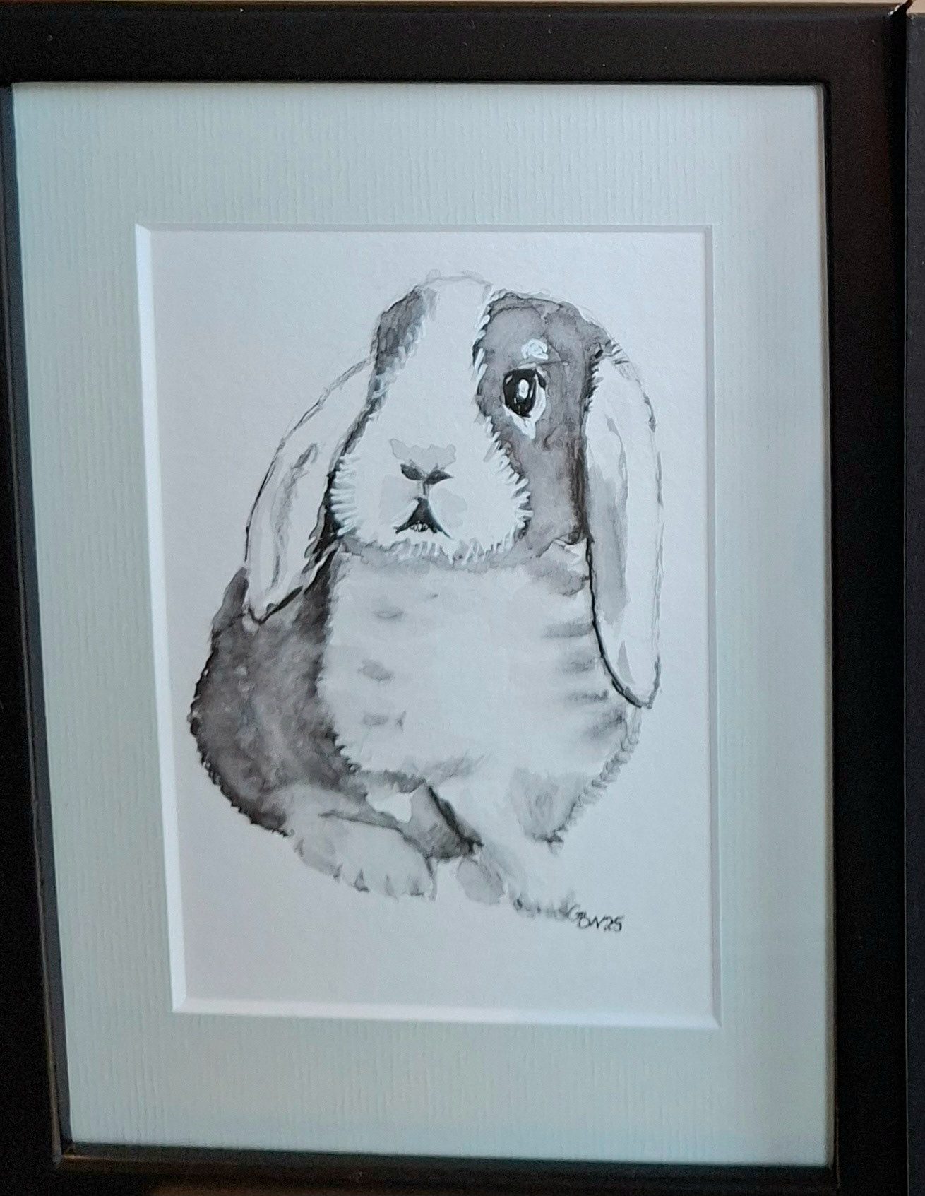 "Hase mit hängenden Ohren" 13x18cm  30€