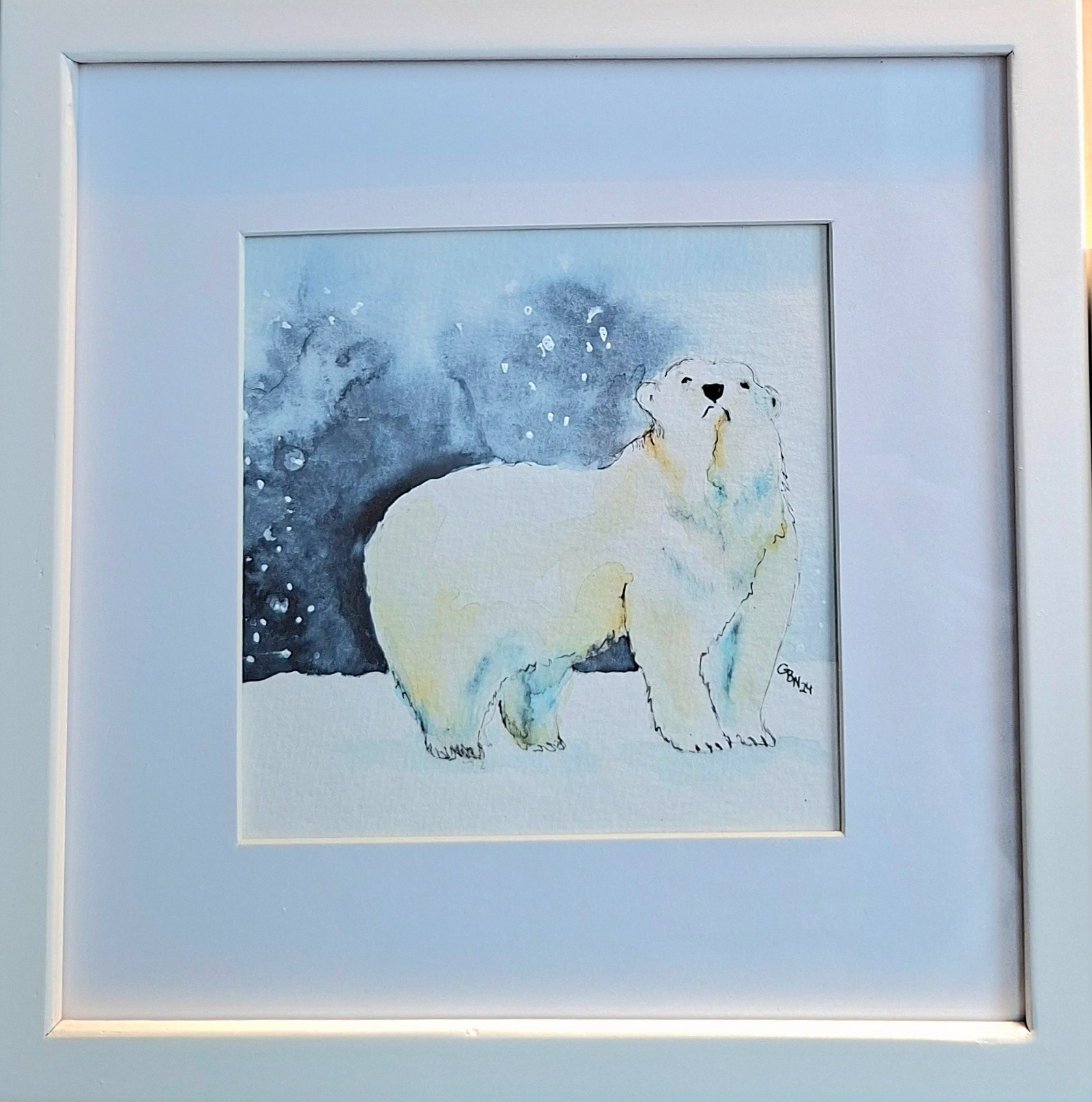 "Eisbär im Schnee"   25x25 cm    40€