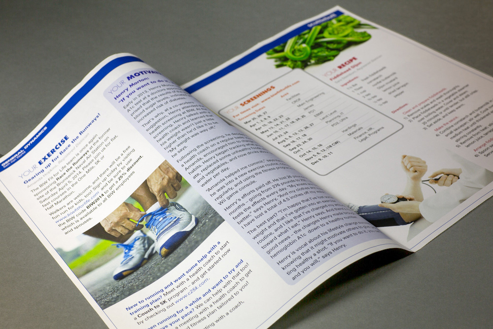 Newsletter design opening spread