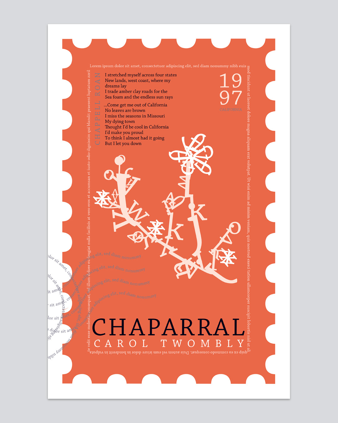 Chaparral Typeface Poster, 11 x 17