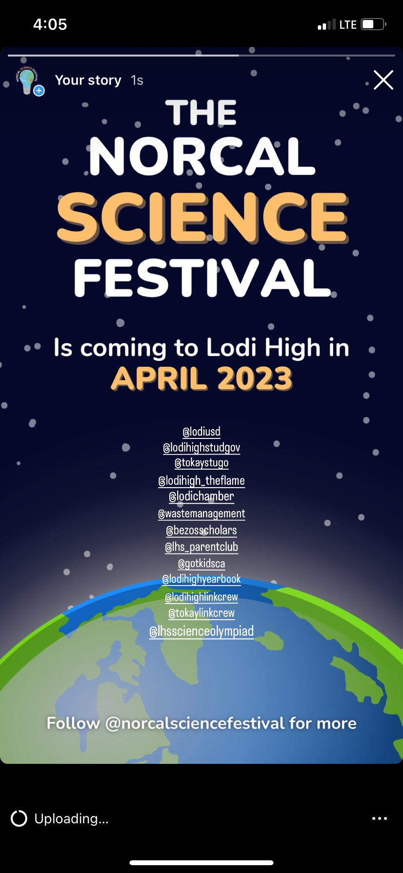 NorCal Science Festival Instagram Story 2023