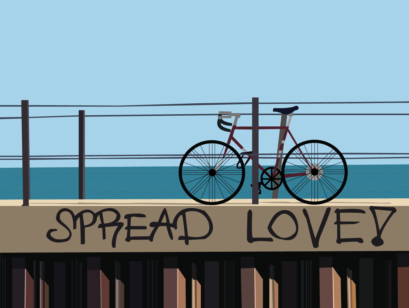 Chicago beach scene inspired by a photo I took
