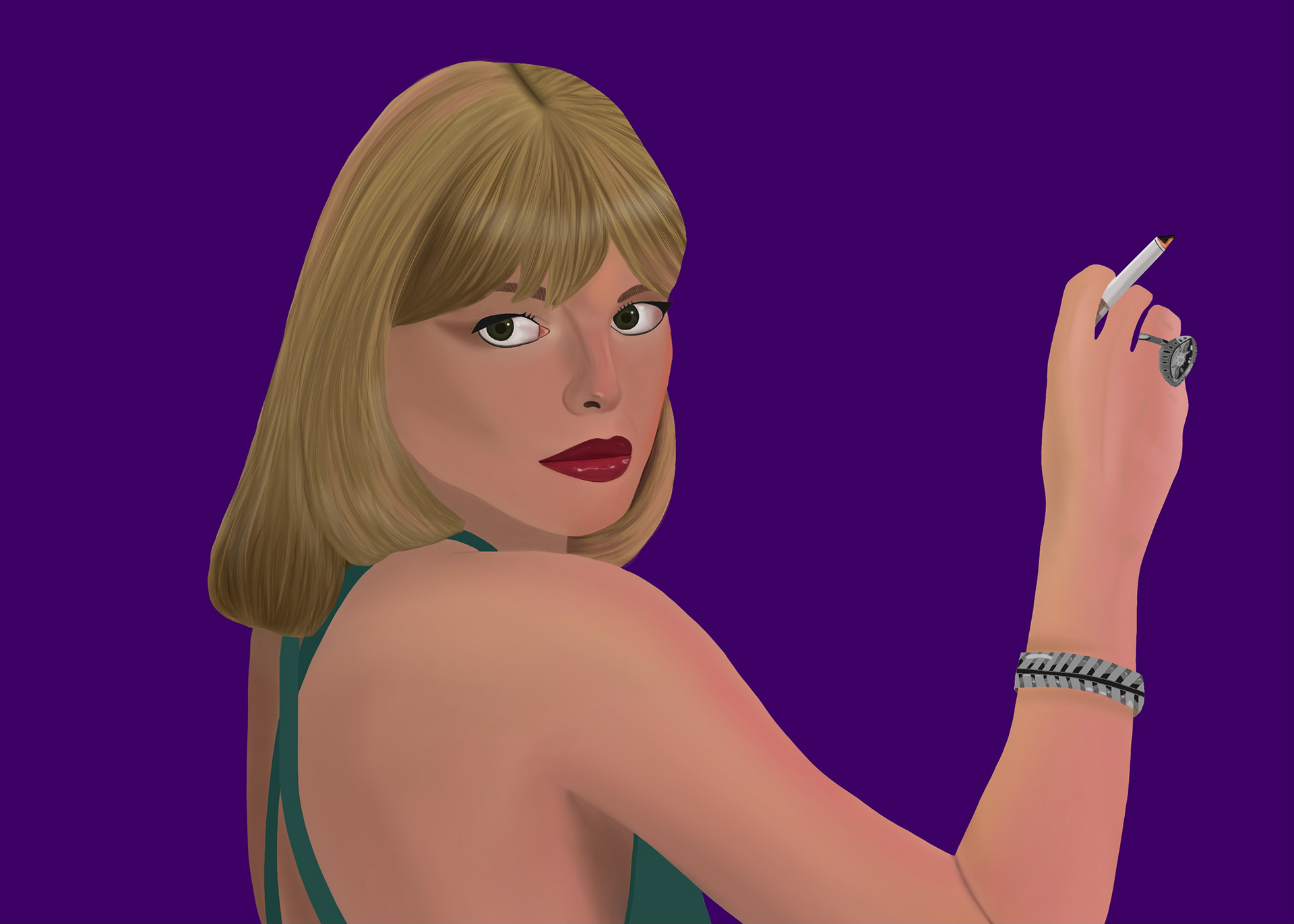 Michelle Pfeiffer as Elvira Hancock in Scarface (1983) - Created in Procreate