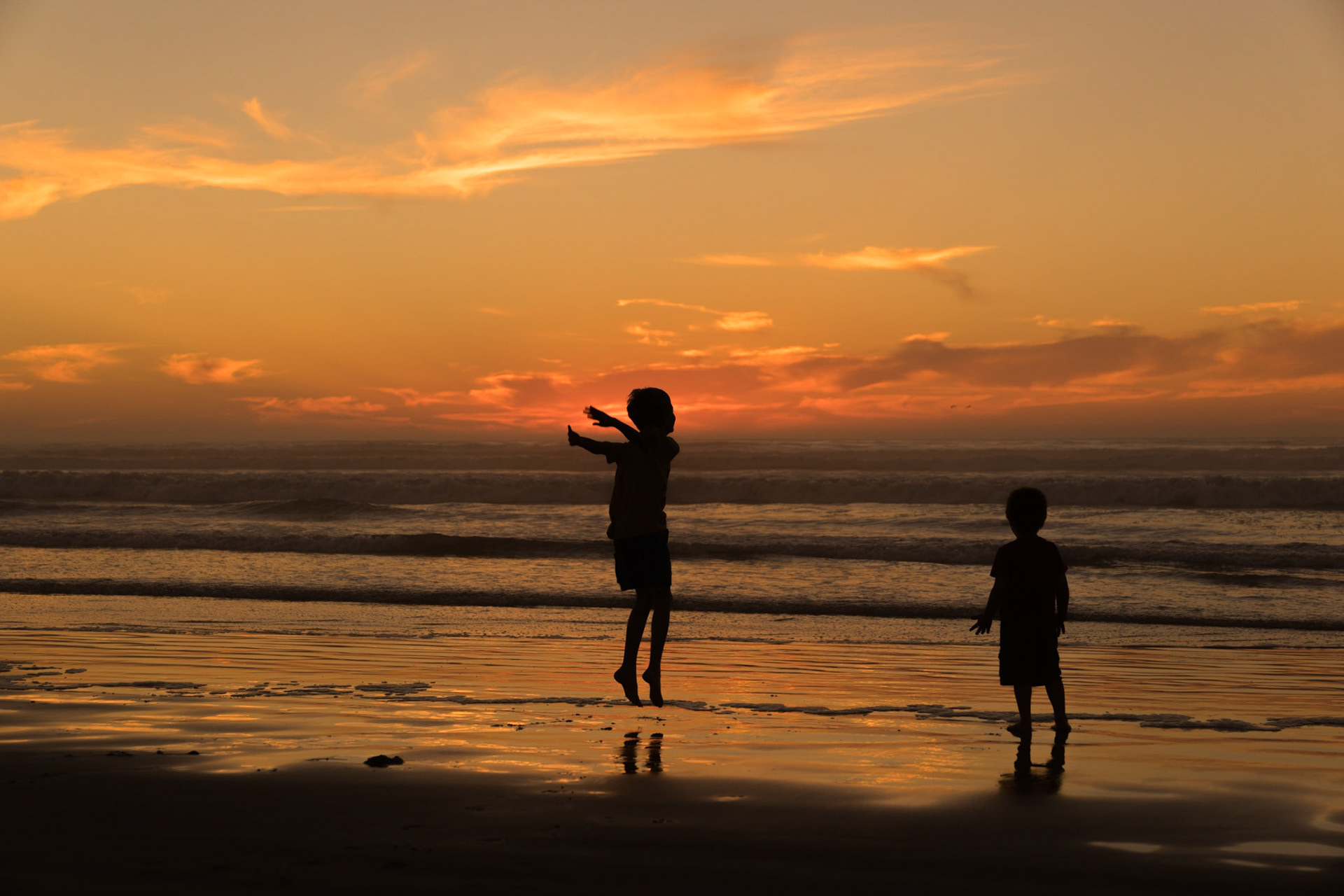 Enjoying a beautiful sunset at Pismo Beach