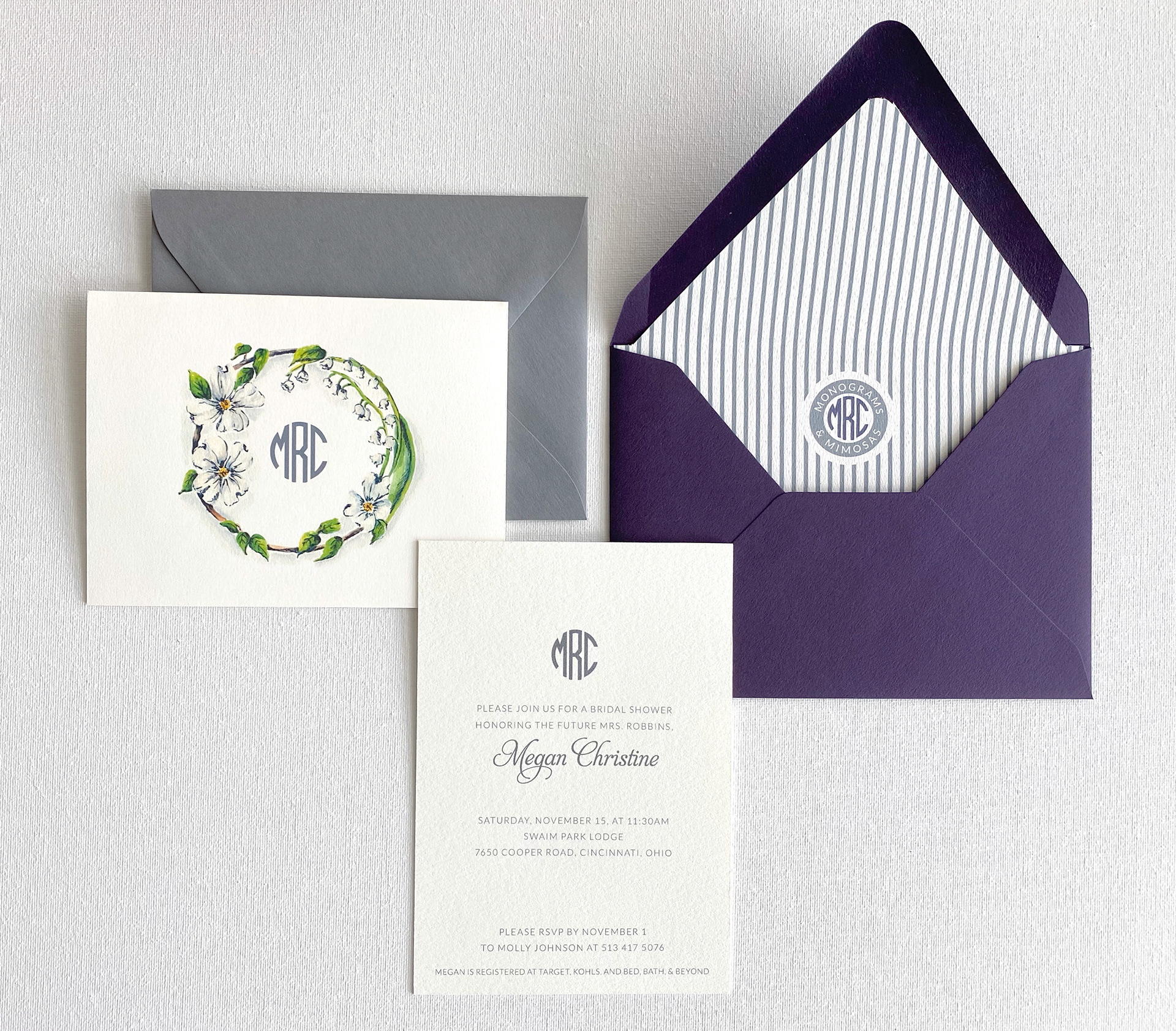 Bridal Shower invitation and thank you card