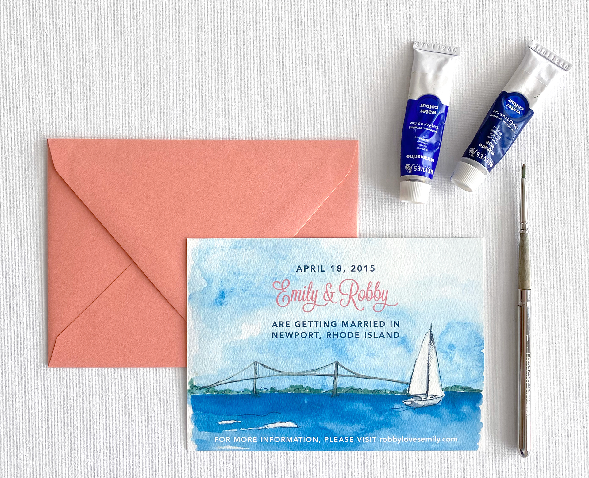 The other side of the Save the Date card featured a photo of the couple