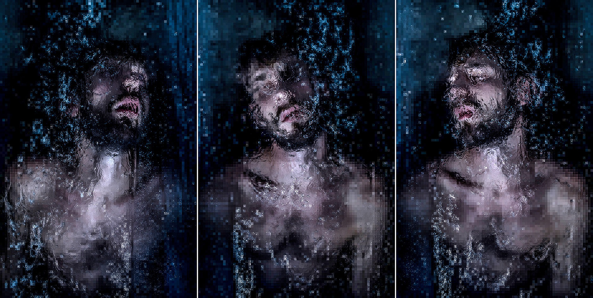 Emergence (triptyque), Impression rigide Dibon Blanc 3 mm, 203,5 x 100 cm