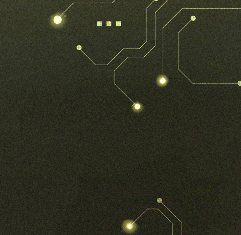 2 - Circuits are starting to light up, in form of small light dots and connection lines.
