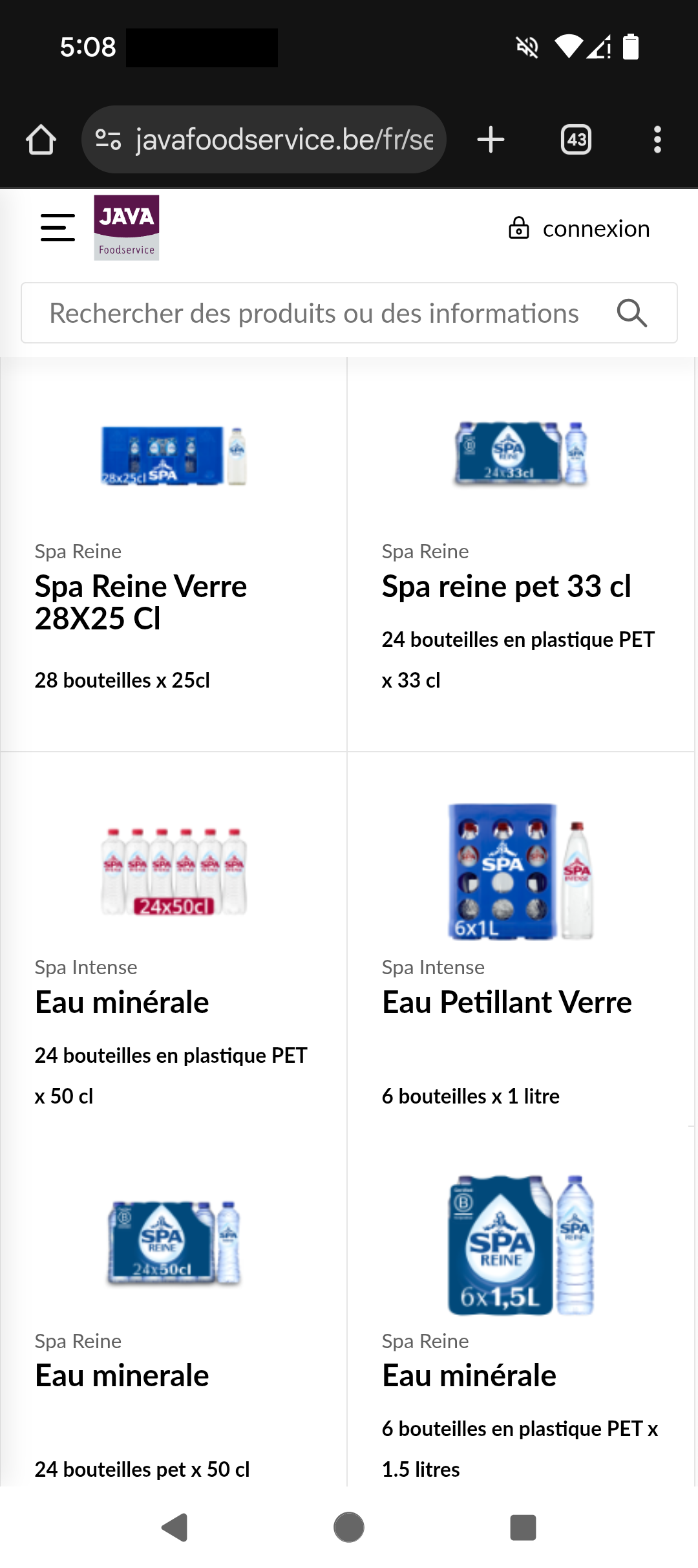 Spadel products on international websites